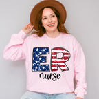 Er Nurse US Flag Design - ER Nurse Unisex Crewneck T-Shirt Sweatshirt Hoodie