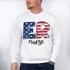 Er Nurse US Flag Design - ER Nurse Unisex Crewneck T-Shirt Sweatshirt Hoodie