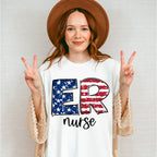 Er Nurse US Flag Design - ER Nurse Unisex Crewneck T-Shirt Sweatshirt Hoodie