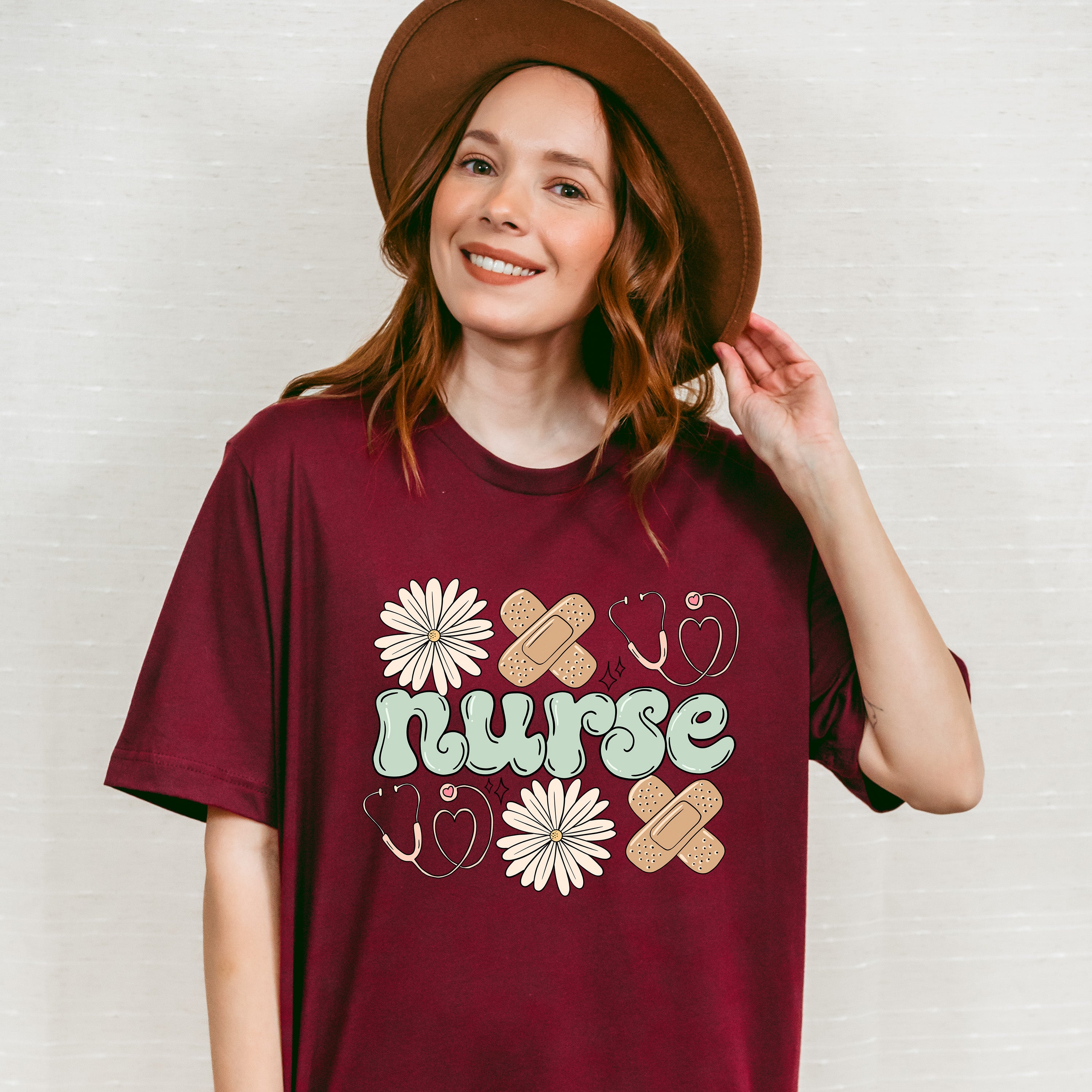 Nurse Flower And Bandage - ER Nurse Unisex Crewneck T-Shirt Sweatshirt Hoodie