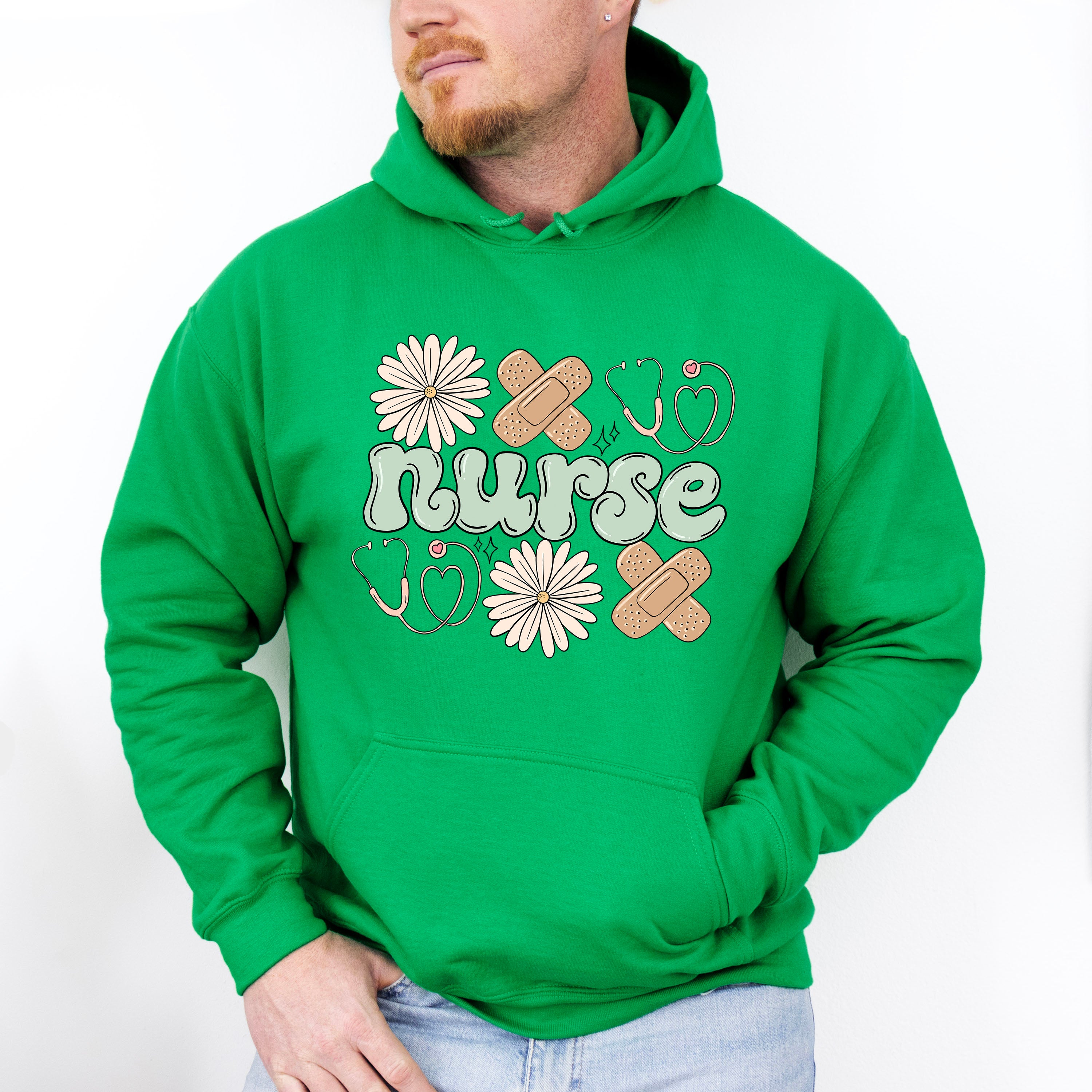 Nurse Flower And Bandage - ER Nurse Unisex Crewneck T-Shirt Sweatshirt Hoodie