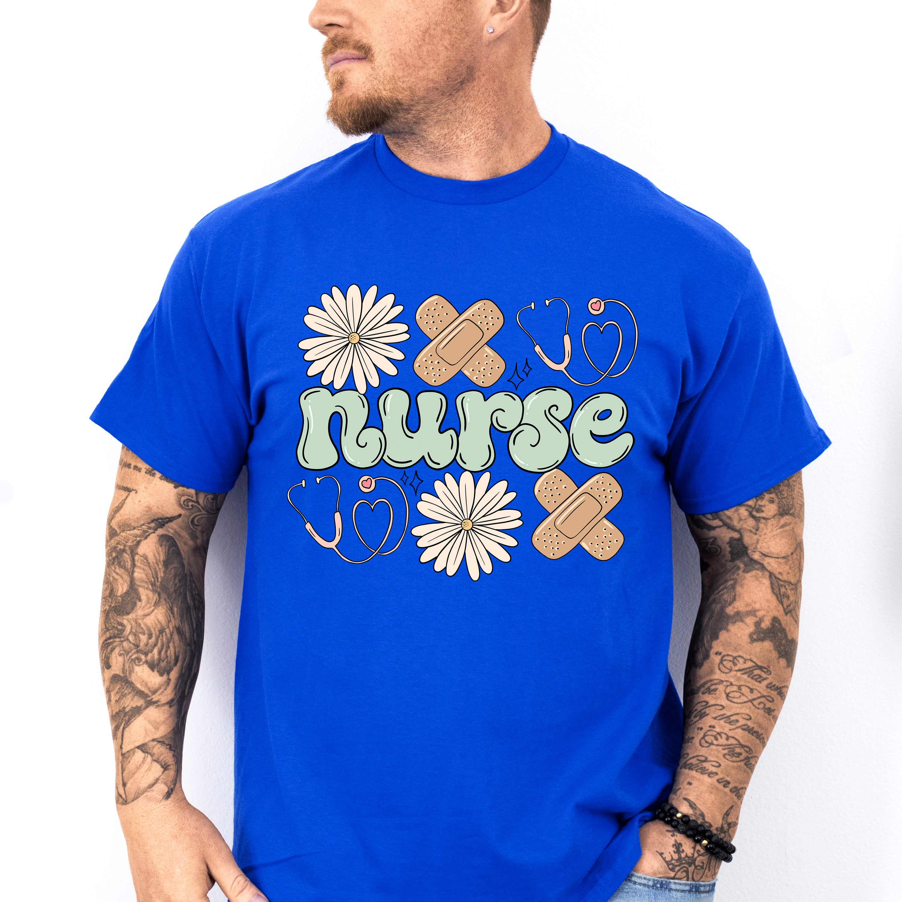 Nurse Flower And Bandage - ER Nurse Unisex Crewneck T-Shirt Sweatshirt Hoodie
