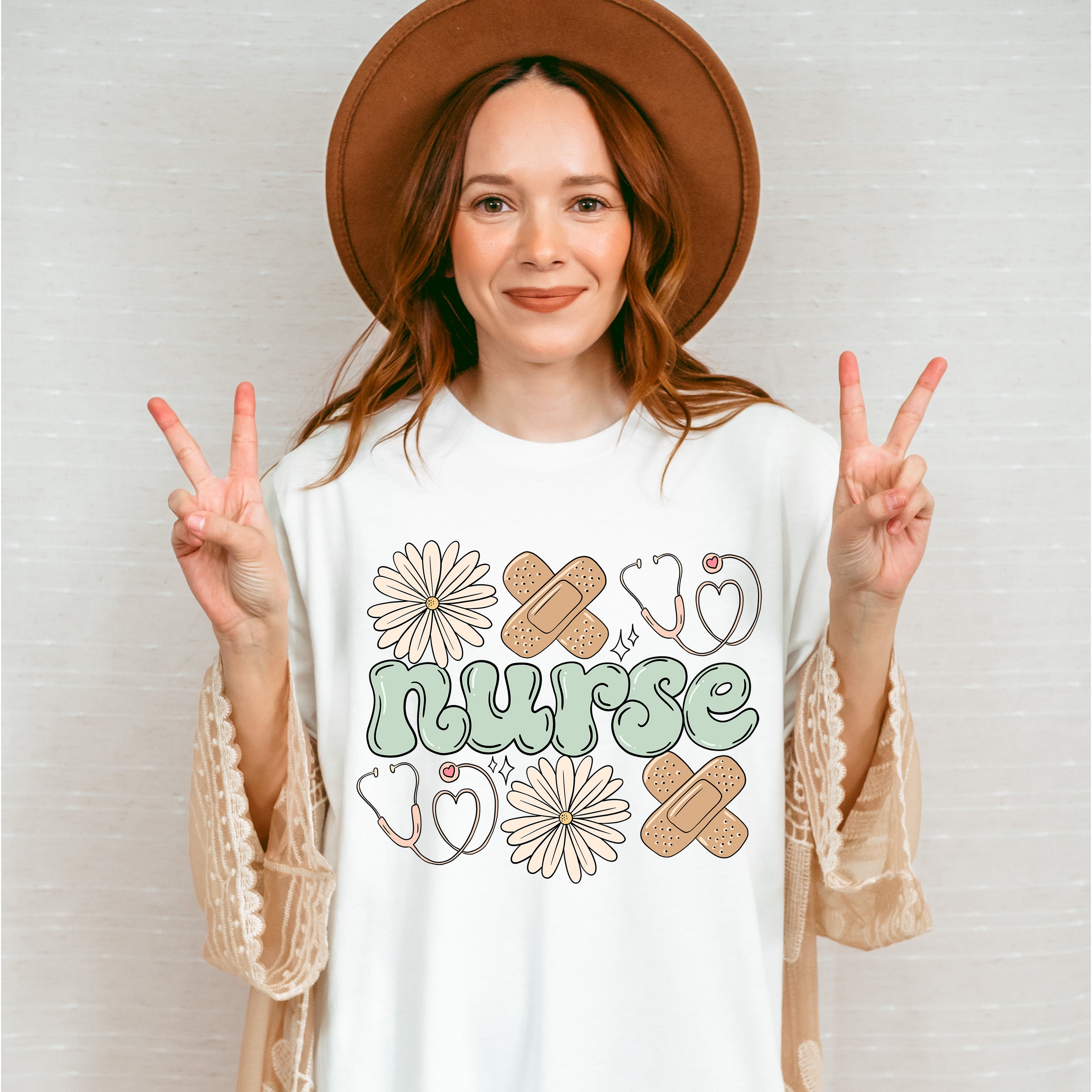 Nurse Flower And Bandage - ER Nurse Unisex Crewneck T-Shirt Sweatshirt Hoodie
