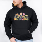 ICU Nurse Flowers Design - ICU Nurse Unisex Crewneck T-Shirt Sweatshirt Hoodie
