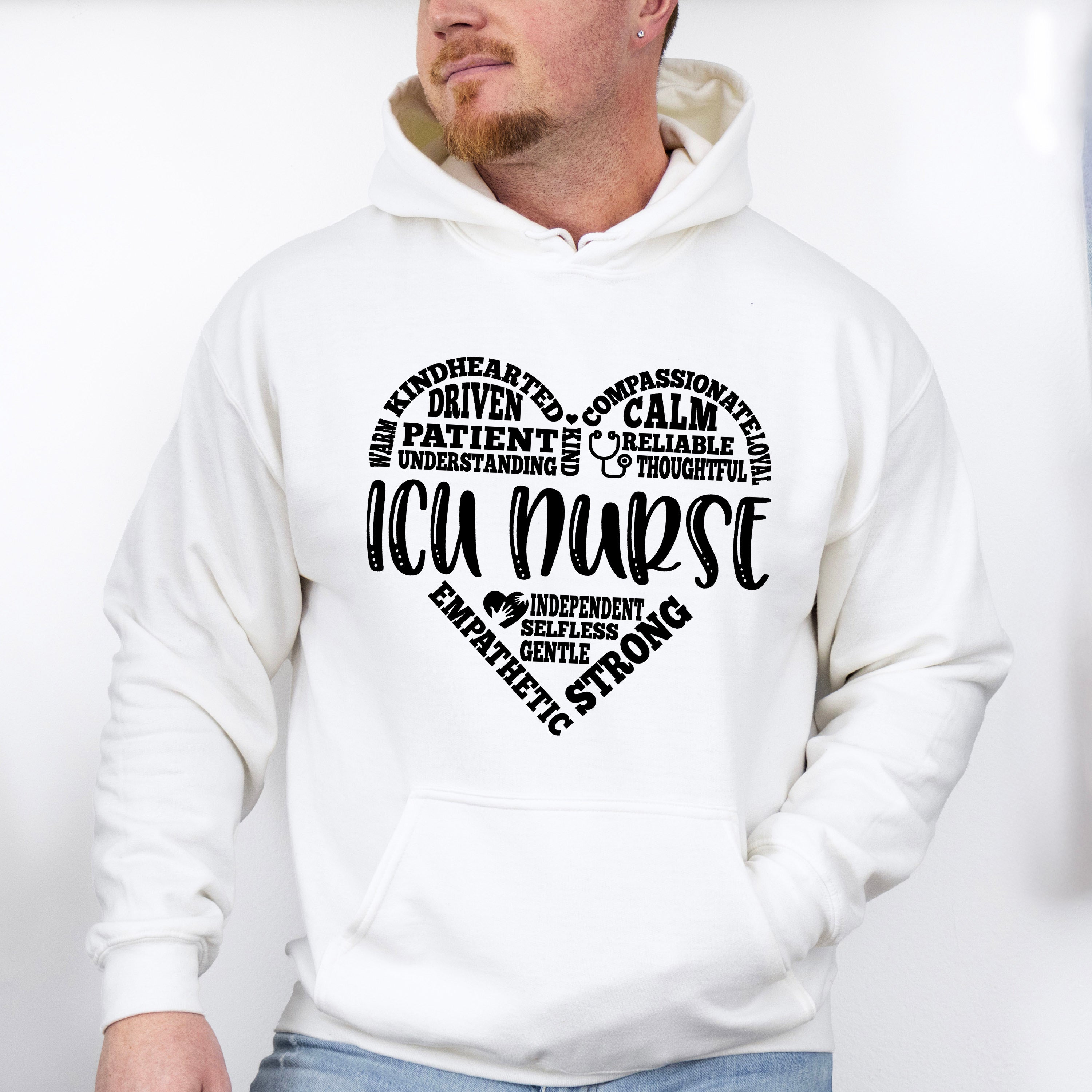 ICU Nurse Heart Design - ICU Nurse Unisex Crewneck T-Shirt Sweatshirt Hoodie