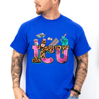 ICU Leopard Doodles Design - ICU Nurse Unisex Crewneck T-Shirt Sweatshirt Hoodie