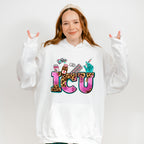 ICU Leopard Doodles Design - ICU Nurse Unisex Crewneck T-Shirt Sweatshirt Hoodie