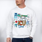 ICU Crew Doodles Design - ICU Nurse Unisex Crewneck T-Shirt Sweatshirt Hoodie