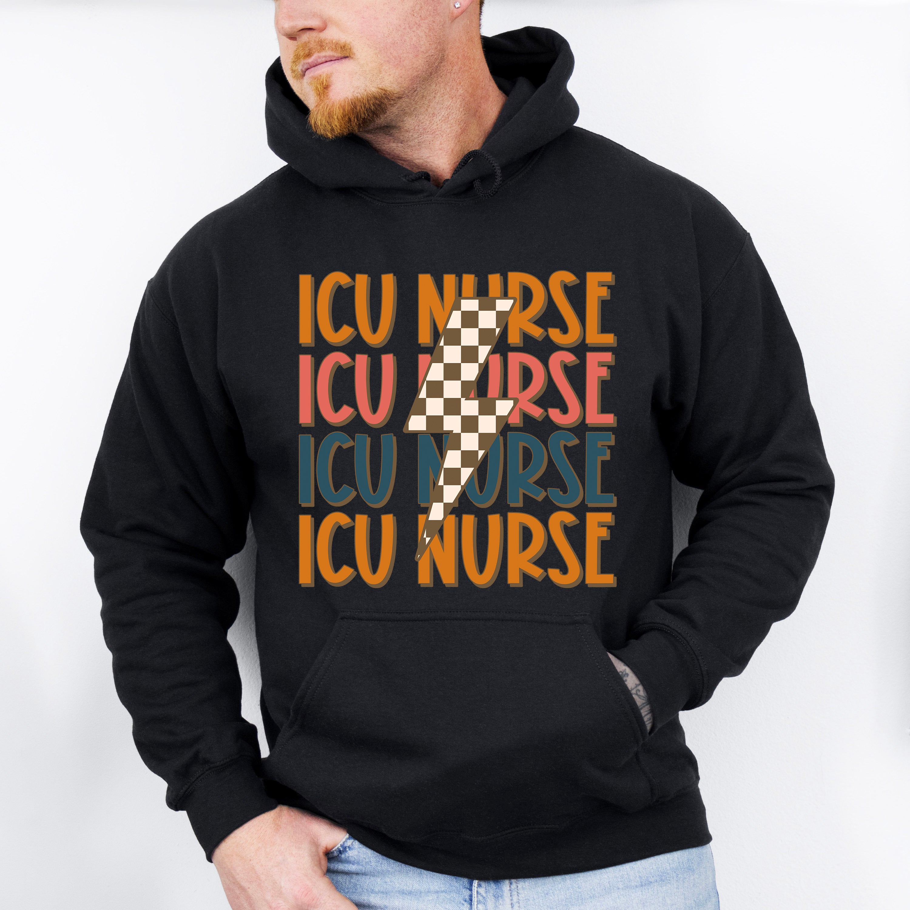 ICU Nurse Lightning Design - ICU Nurse Unisex Crewneck T-Shirt Sweatshirt Hoodie
