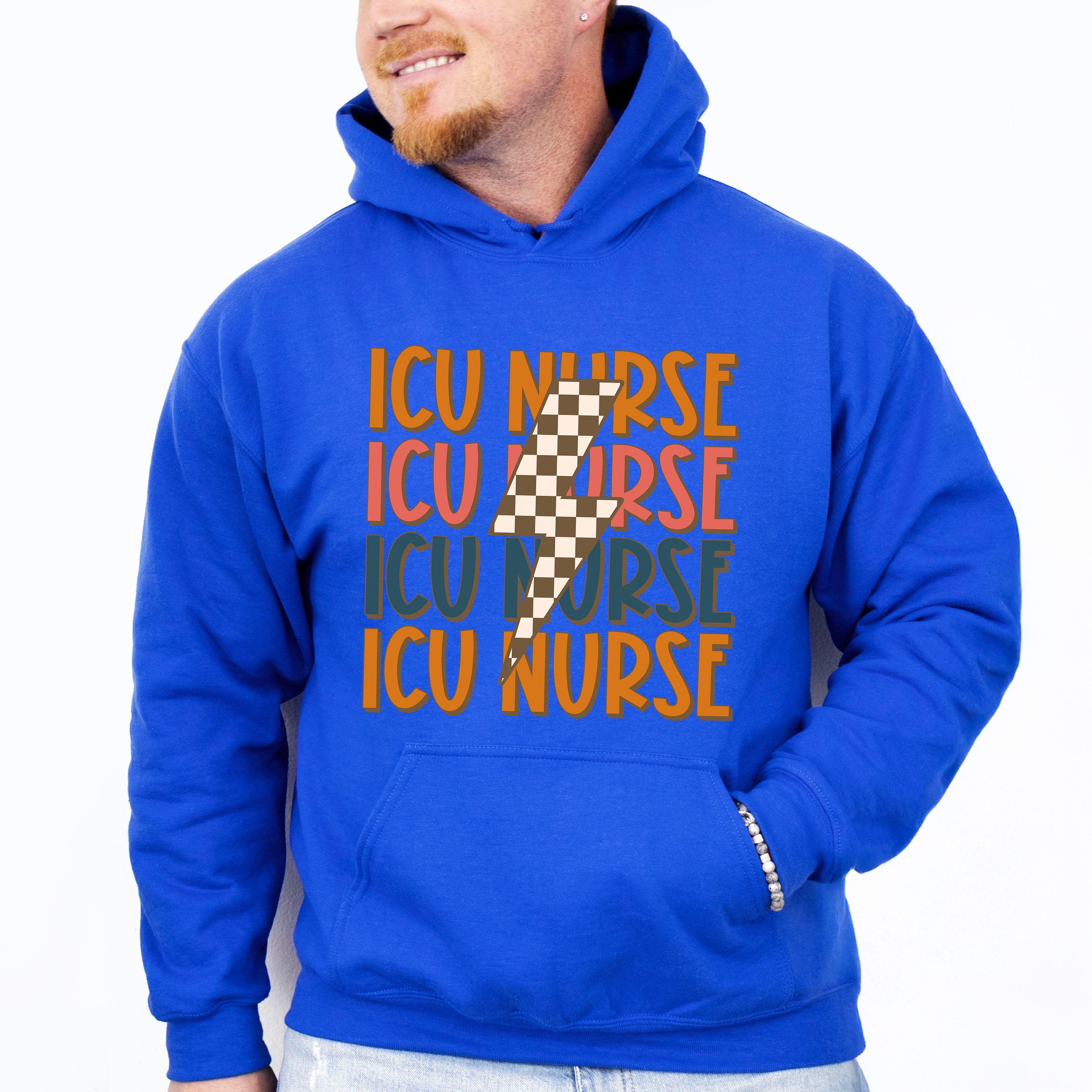 ICU Nurse Lightning Design - ICU Nurse Unisex Crewneck T-Shirt Sweatshirt Hoodie