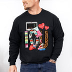 ICU Hearts Pills And Monitor Design - ICU Nurse Unisex Crewneck T-Shirt Sweatshirt Hoodie