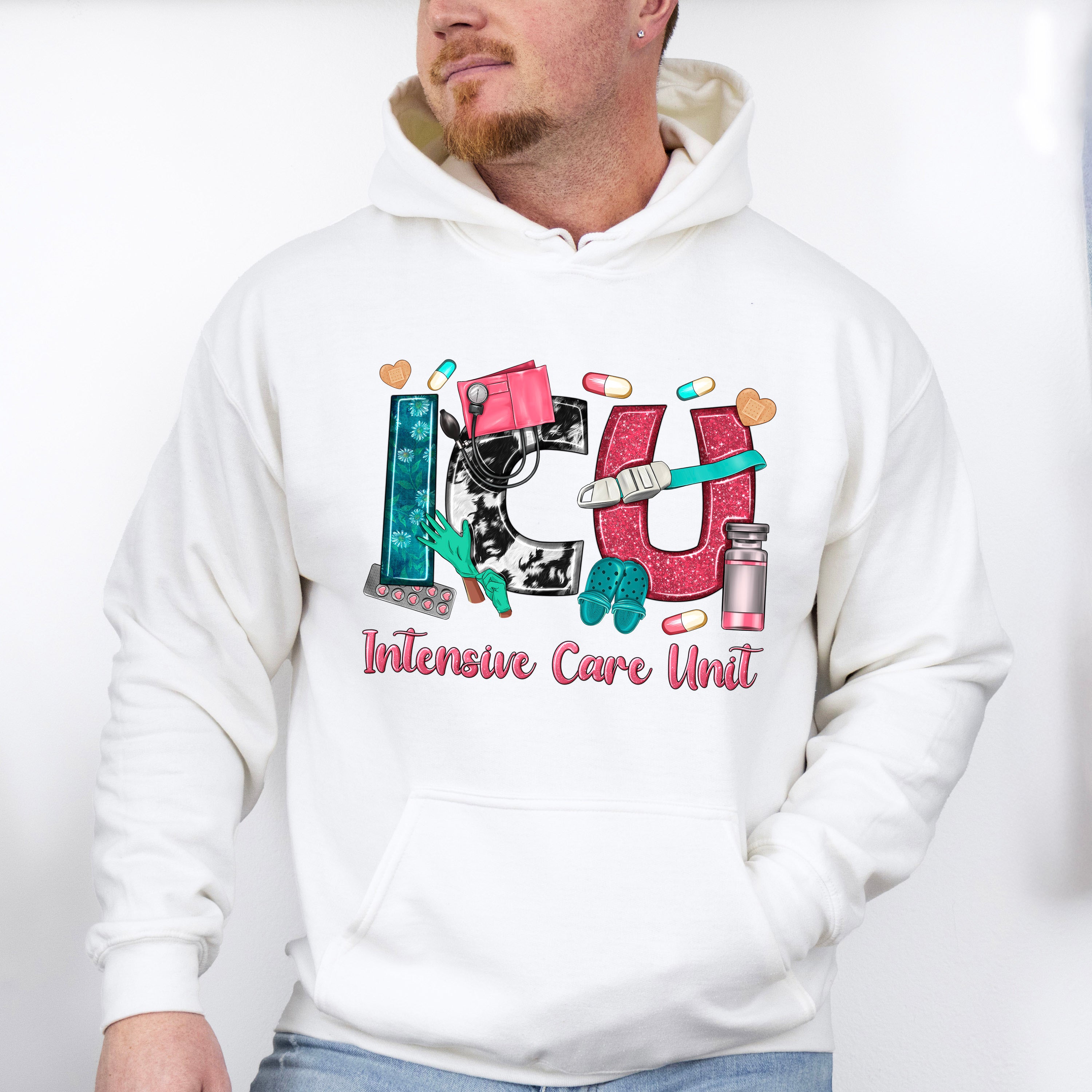 ICU Design - ICU Nurse Unisex Crewneck T-Shirt Sweatshirt Hoodie