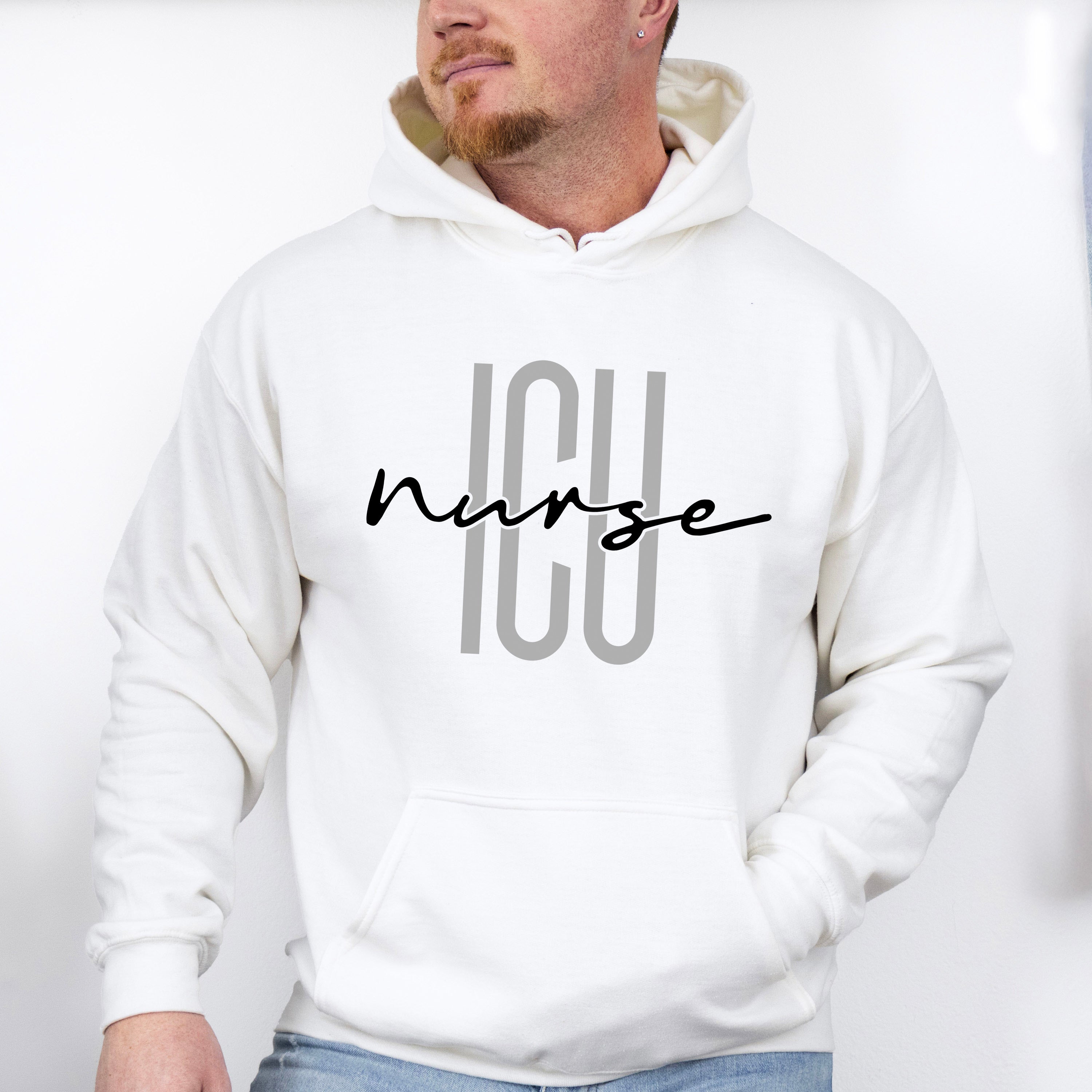 ICU Nurse Cursive Design - ICU Nurse Unisex Crewneck T-Shirt Sweatshirt Hoodie