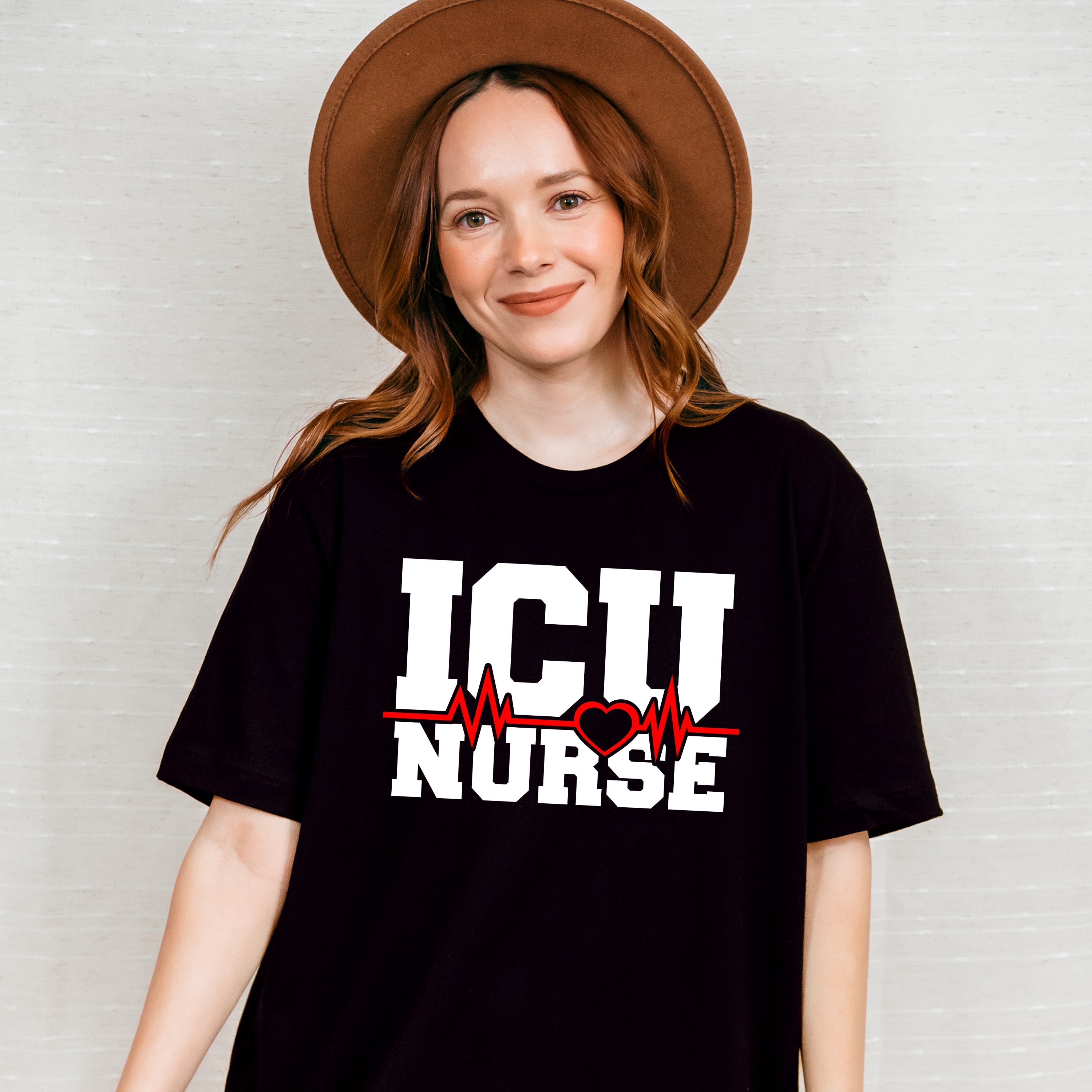 ICU Nurse Heartbeat Design - ICU Nurse Unisex Crewneck T-Shirt Sweatshirt Hoodie