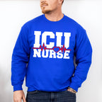 ICU Nurse Heartbeat Design - ICU Nurse Unisex Crewneck T-Shirt Sweatshirt Hoodie