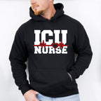 ICU Nurse Heartbeat Design - ICU Nurse Unisex Crewneck T-Shirt Sweatshirt Hoodie