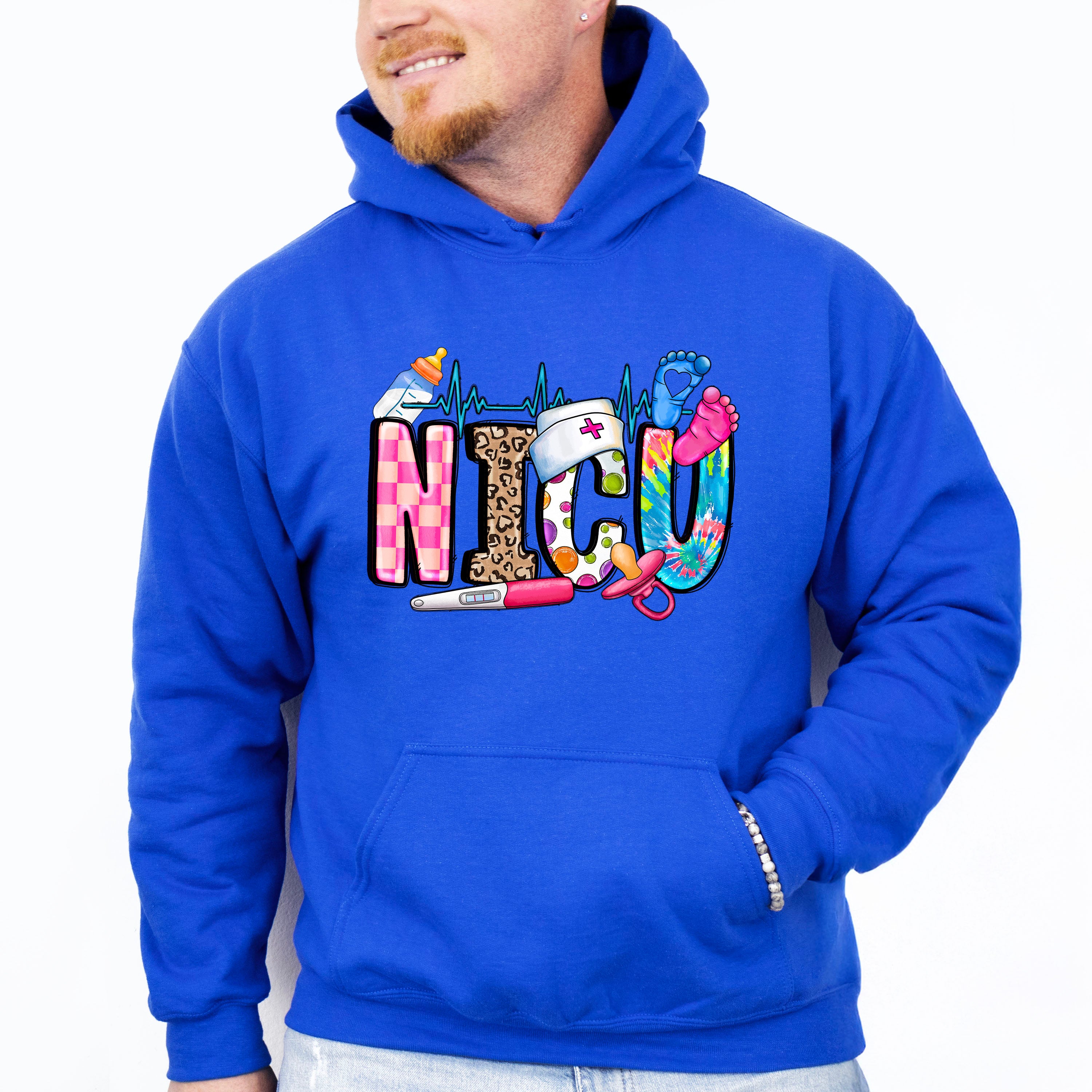 NICU Heartbeat Design - NICU Nurse Unisex Crewneck T-Shirt Sweatshirt Hoodie