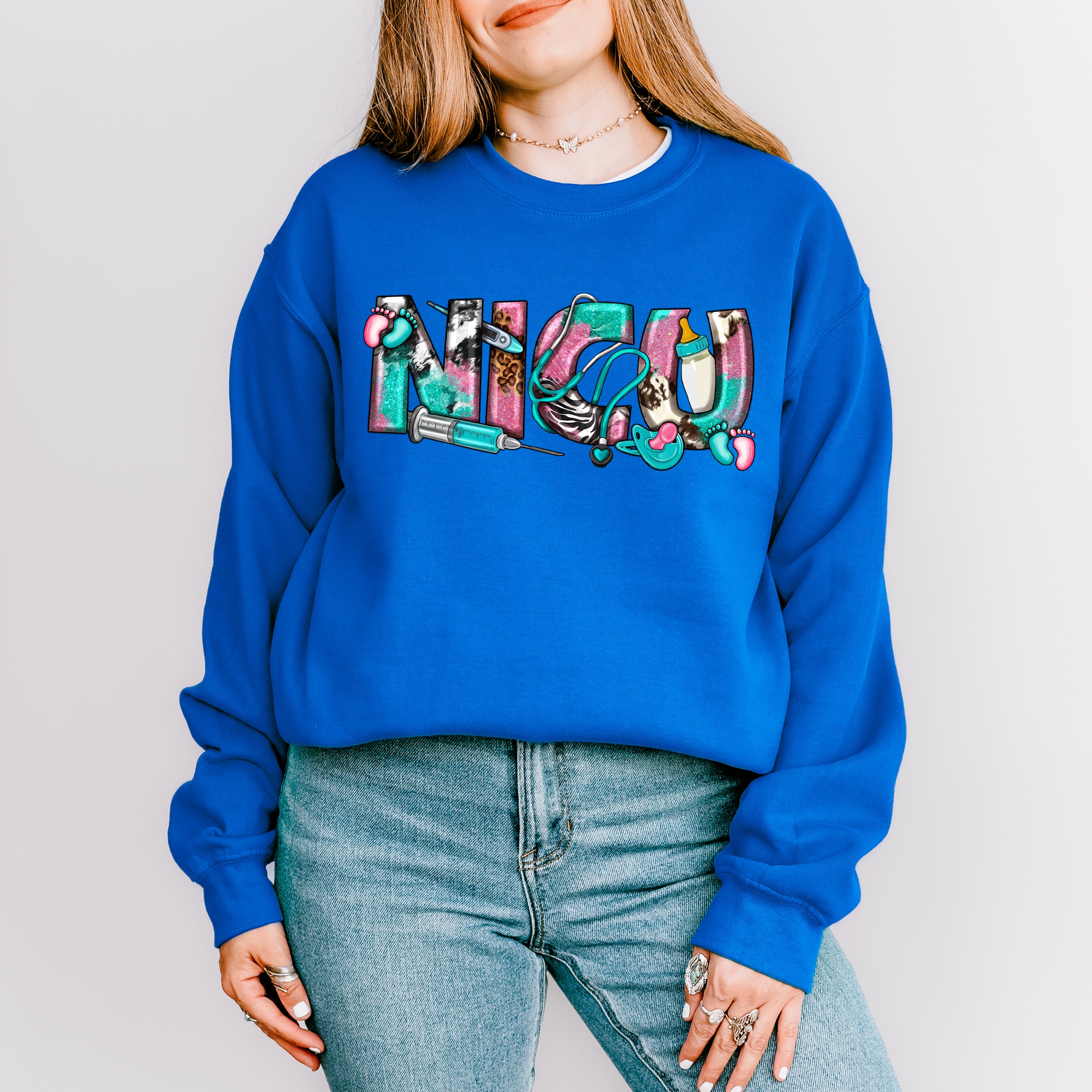 NICU Syringe Design - NICU Nurse Unisex Crewneck T-Shirt Sweatshirt Hoodie