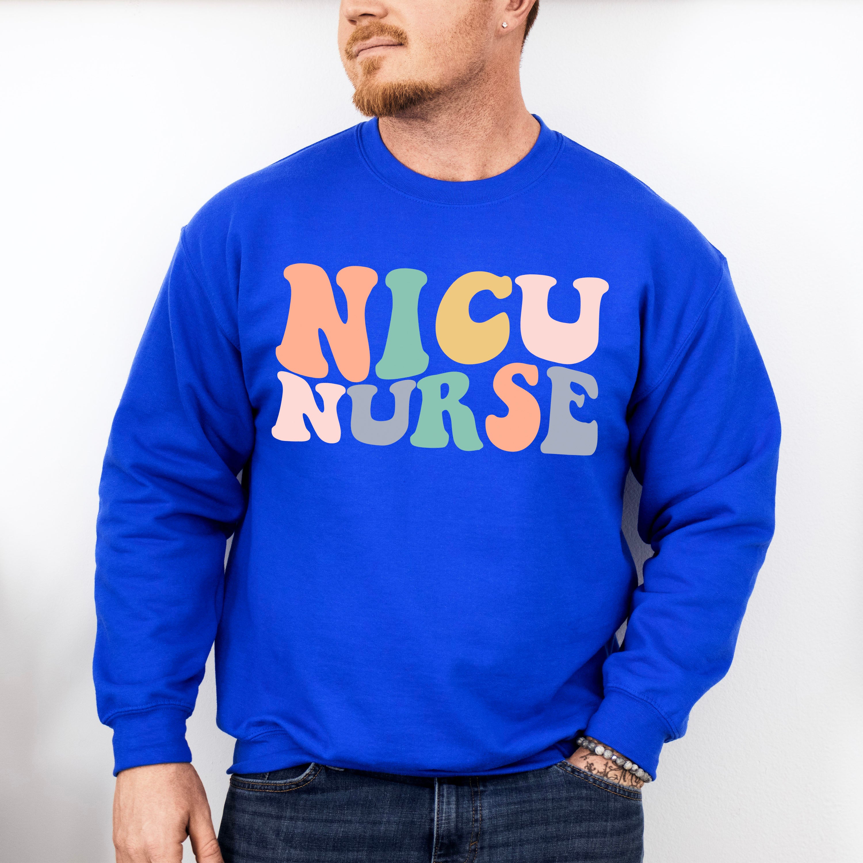 Groovy NICU Nurse Design - NICU Nurse Unisex Crewneck T-Shirt Sweatshirt Hoodie