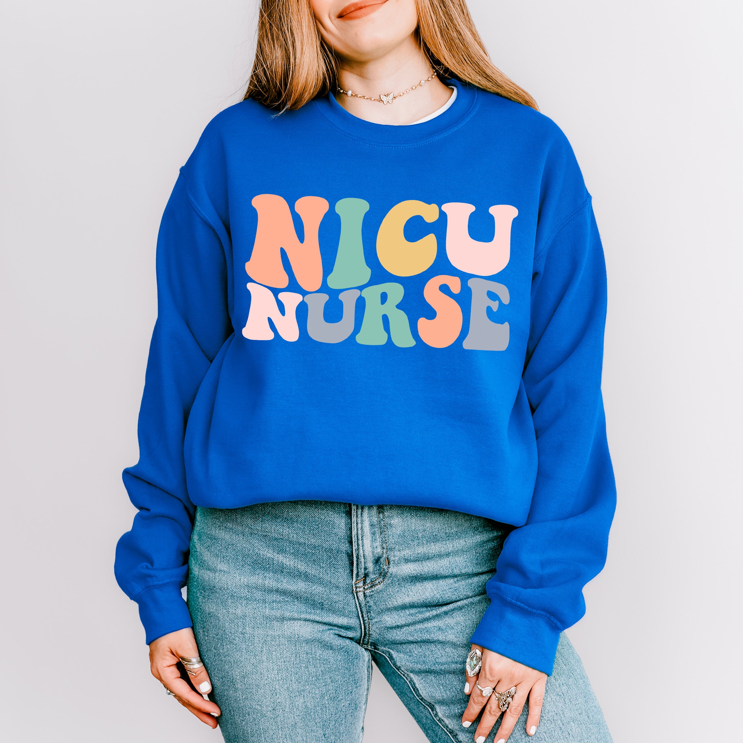 Groovy NICU Nurse Design - NICU Nurse Unisex Crewneck T-Shirt Sweatshirt Hoodie