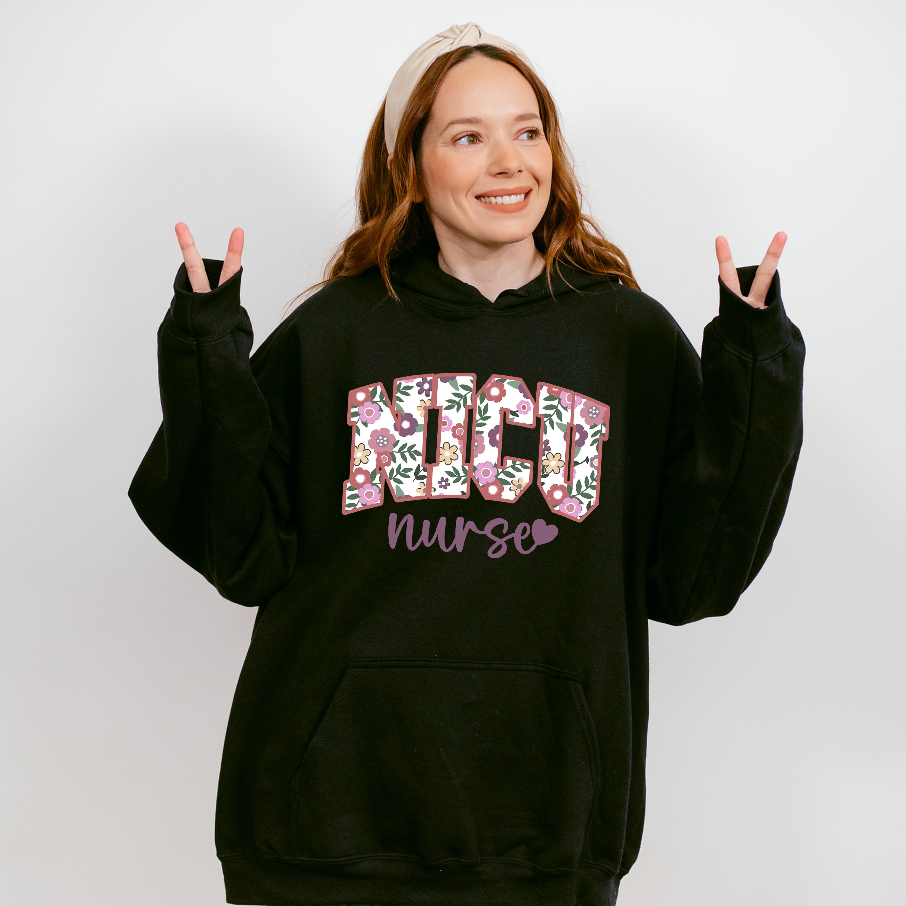NICU Nurse Heart Floral Design - NICU Nurse Unisex Crewneck T-Shirt Sweatshirt Hoodie
