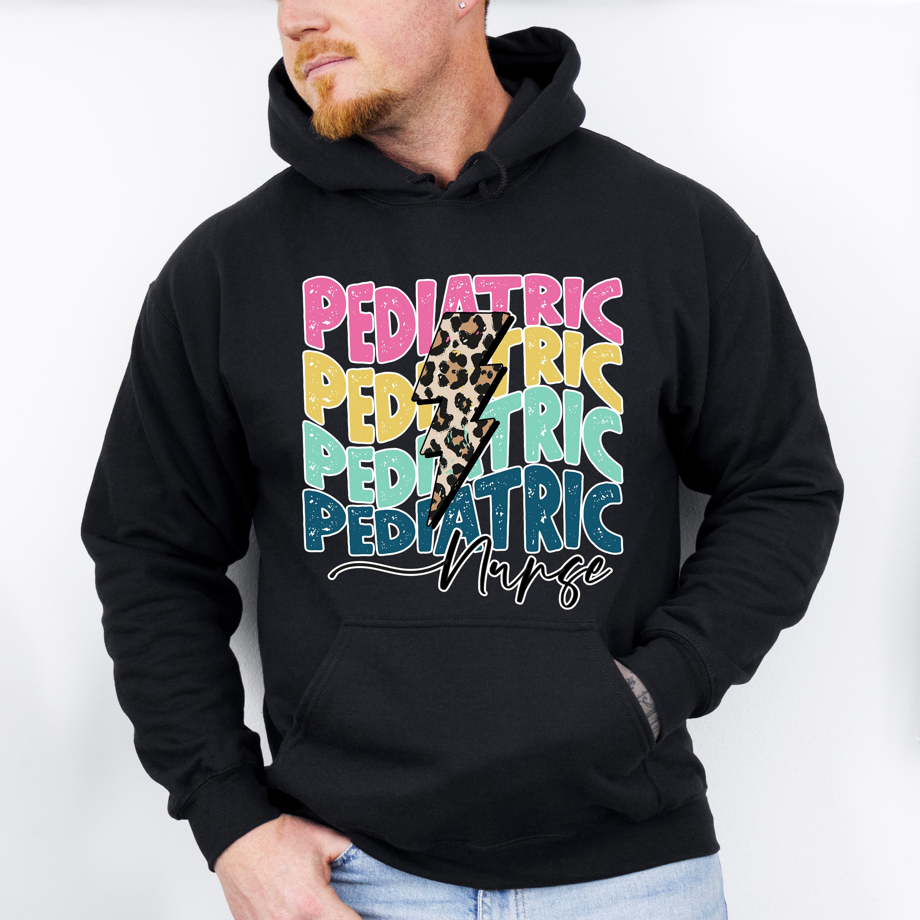 Pediatric Nurse Lightning Design - Pediatric Nurse Unisex Crewneck T-Shirt Sweatshirt Hoodie