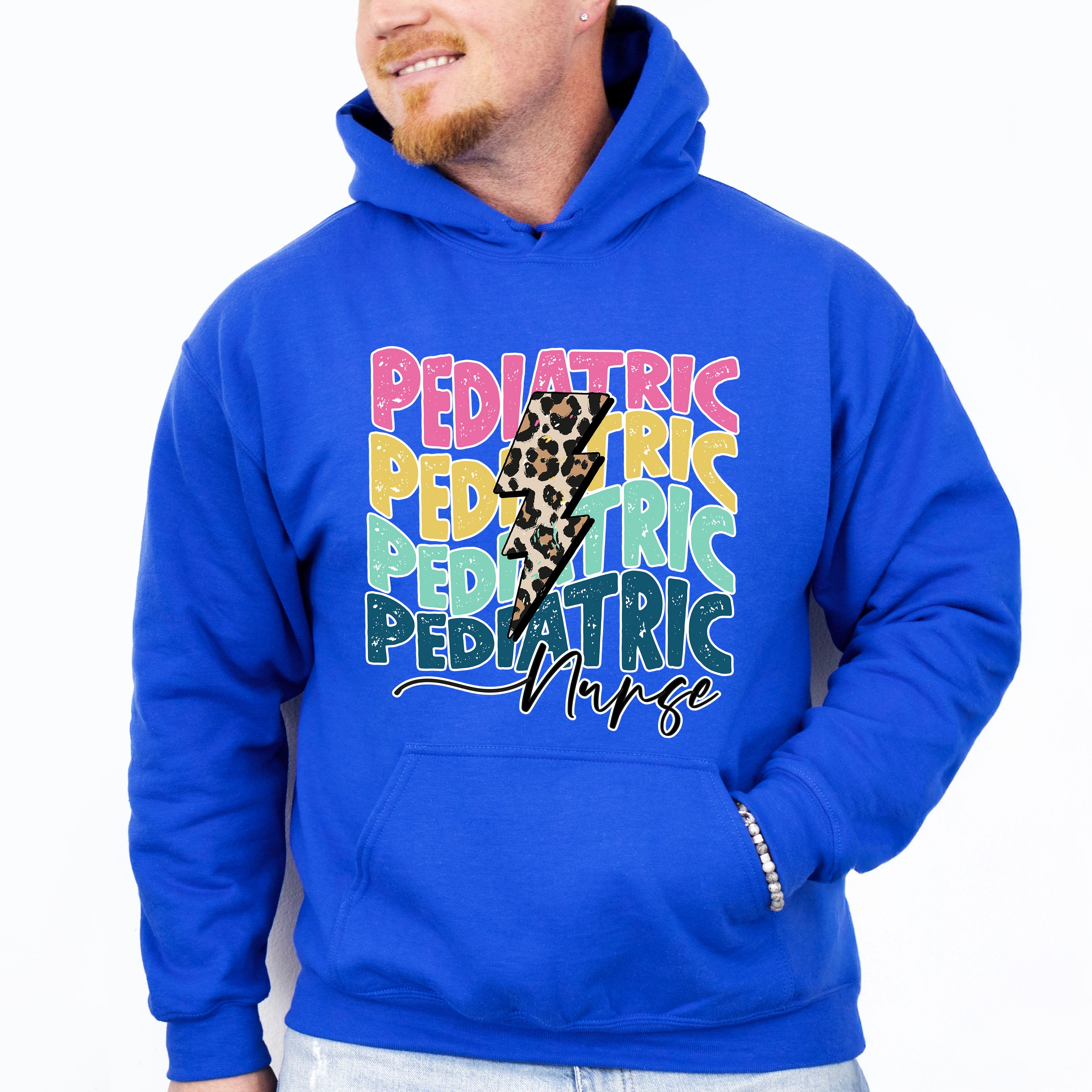 Pediatric Nurse Lightning Design - Pediatric Nurse Unisex Crewneck T-Shirt Sweatshirt Hoodie
