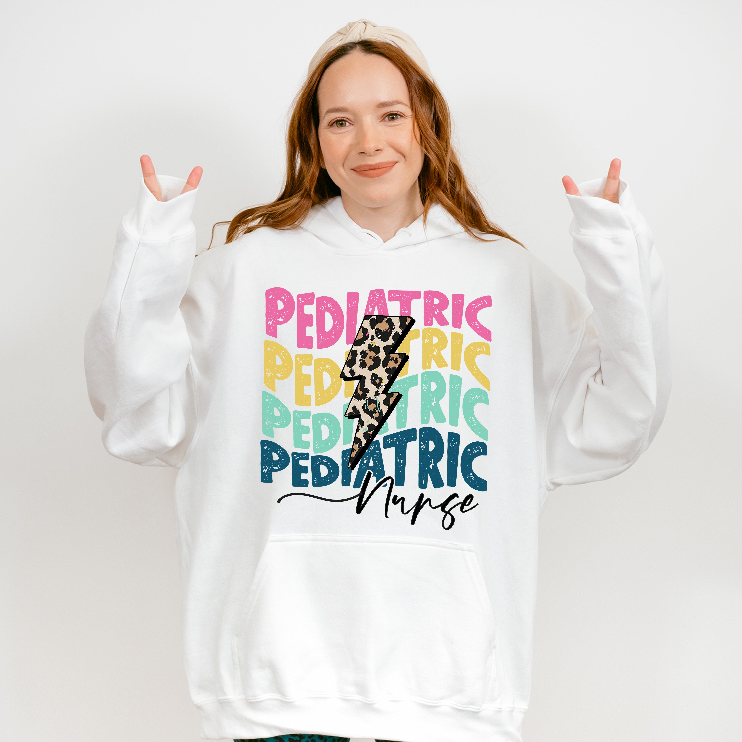 Pediatric Nurse Lightning Design - Pediatric Nurse Unisex Crewneck T-Shirt Sweatshirt Hoodie