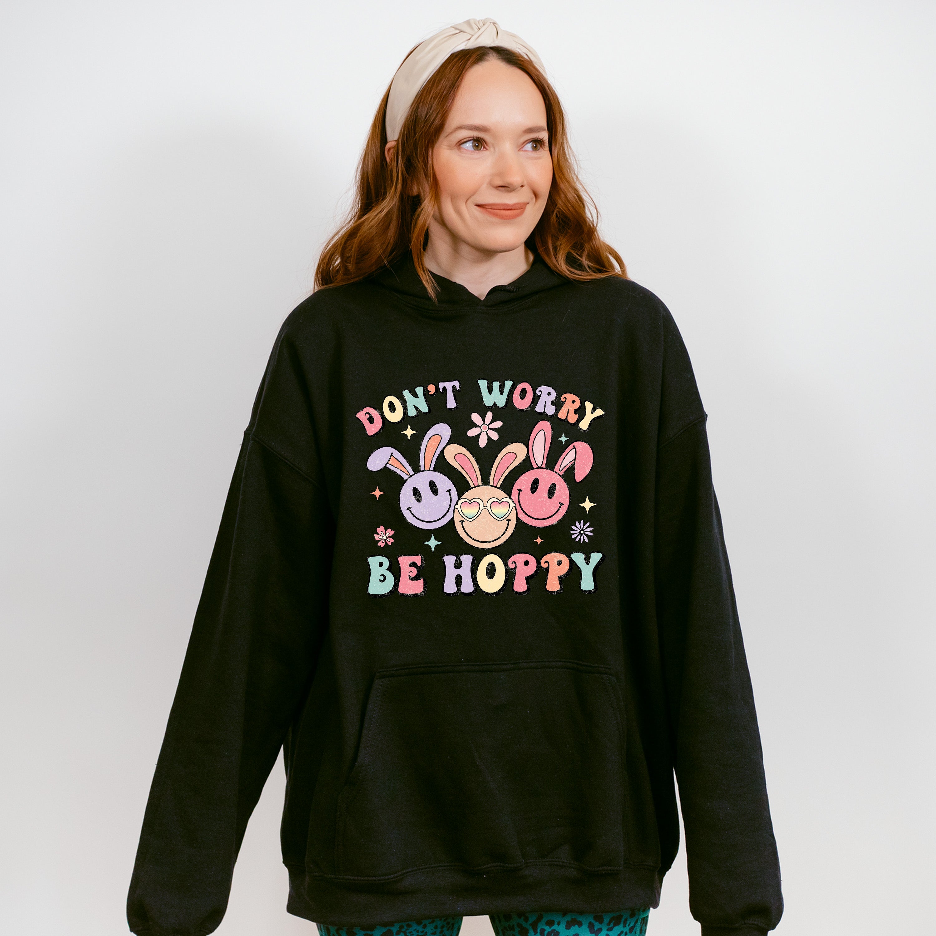 Don't Worry Be Hoppy Smiley - Easter Day Unisex Crewneck T-Shirt Sweatshirt Hoodie
