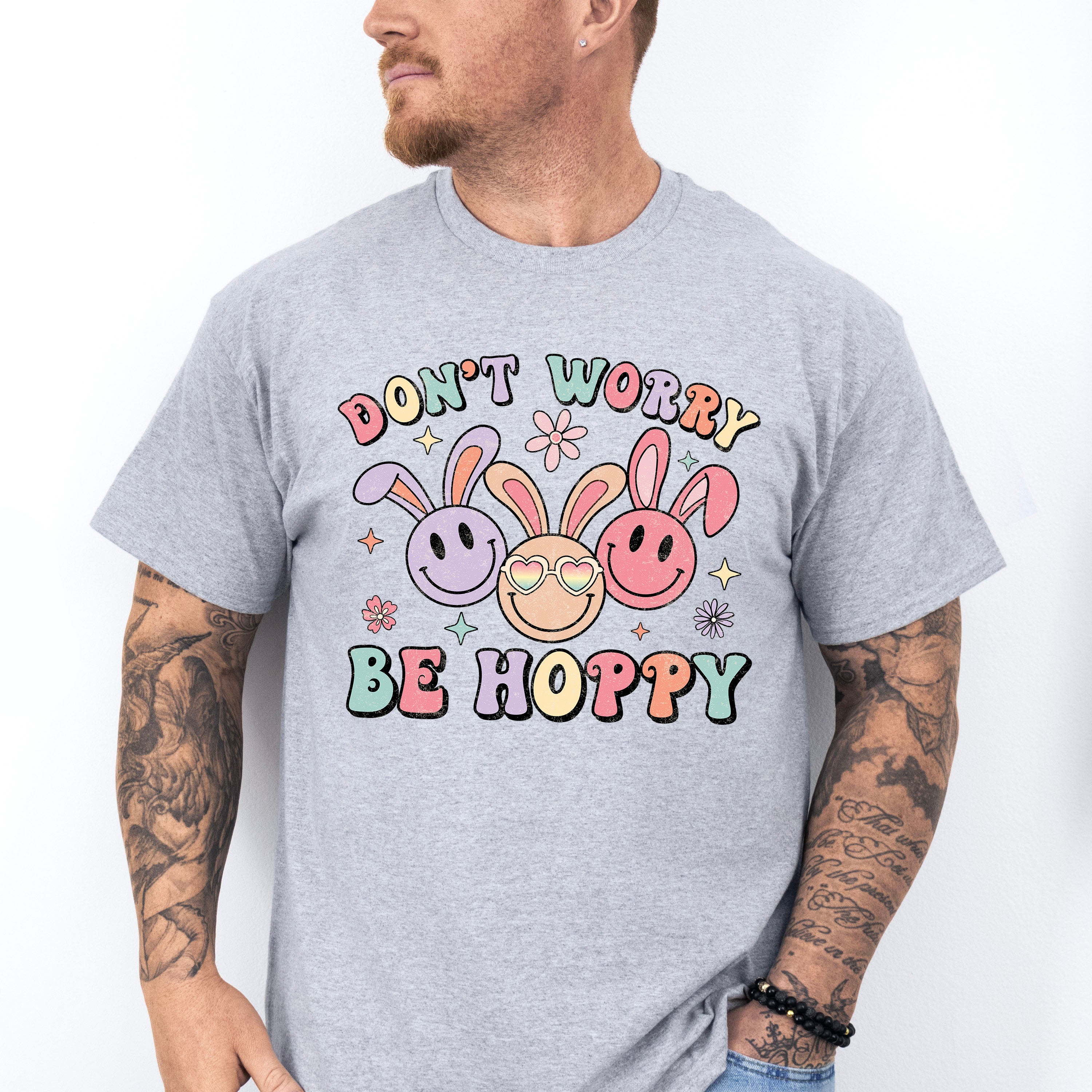Don't Worry Be Hoppy Smiley - Easter Day Unisex Crewneck T-Shirt Sweatshirt Hoodie