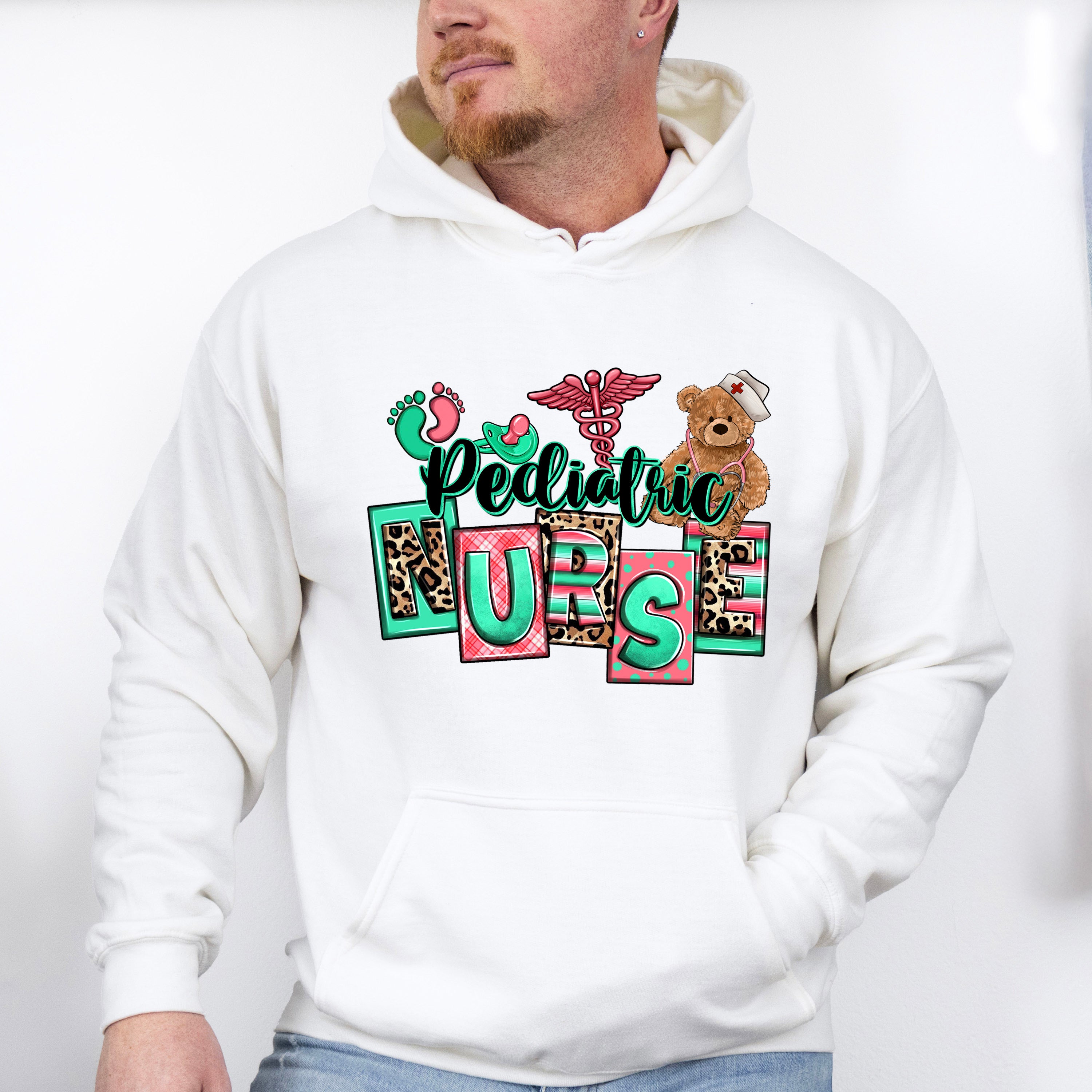 Pediatric Nurse Teddy Bear Design - Pediatric Nurse Unisex Crewneck T-Shirt Sweatshirt Hoodie