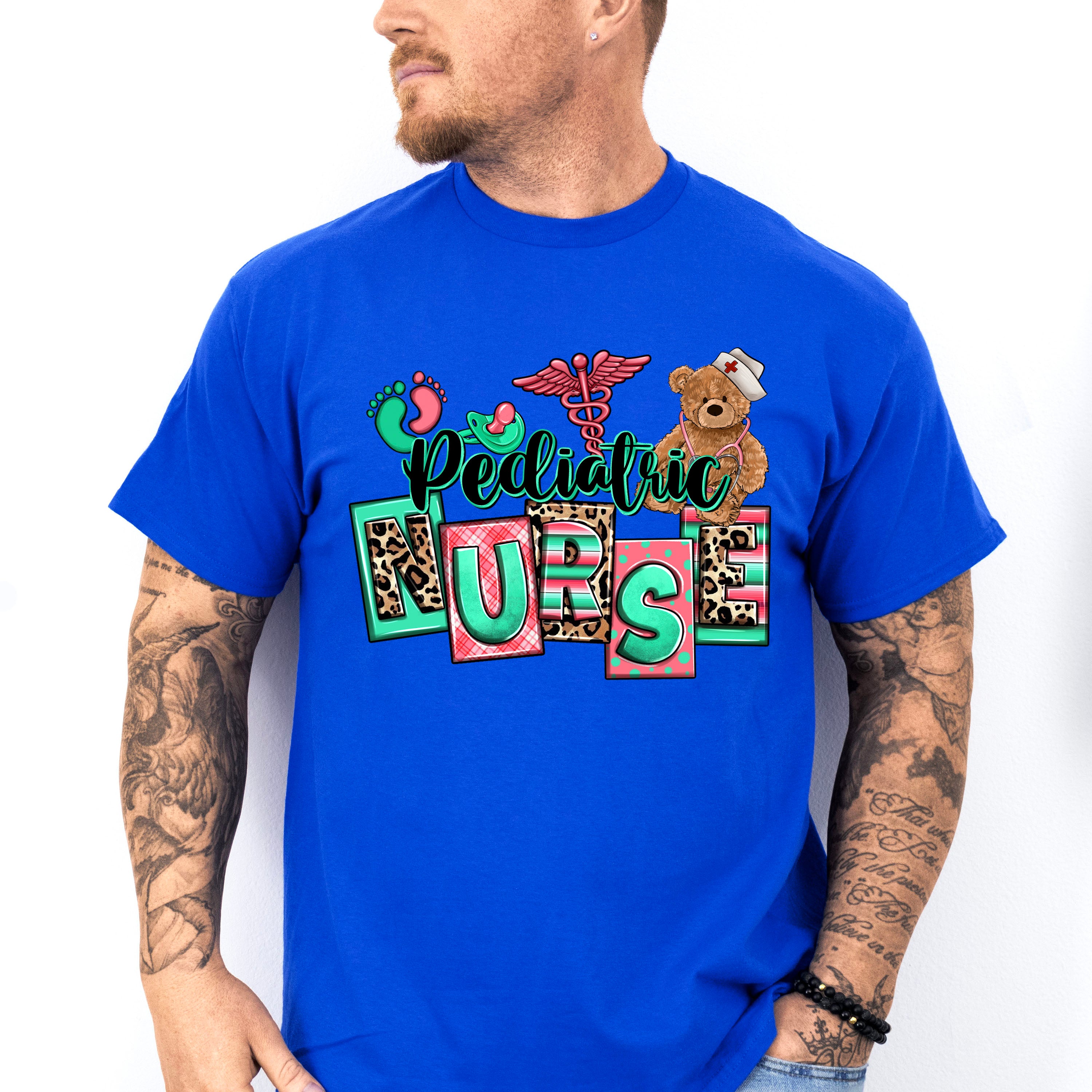 Pediatric Nurse Teddy Bear Design - Pediatric Nurse Unisex Crewneck T-Shirt Sweatshirt Hoodie