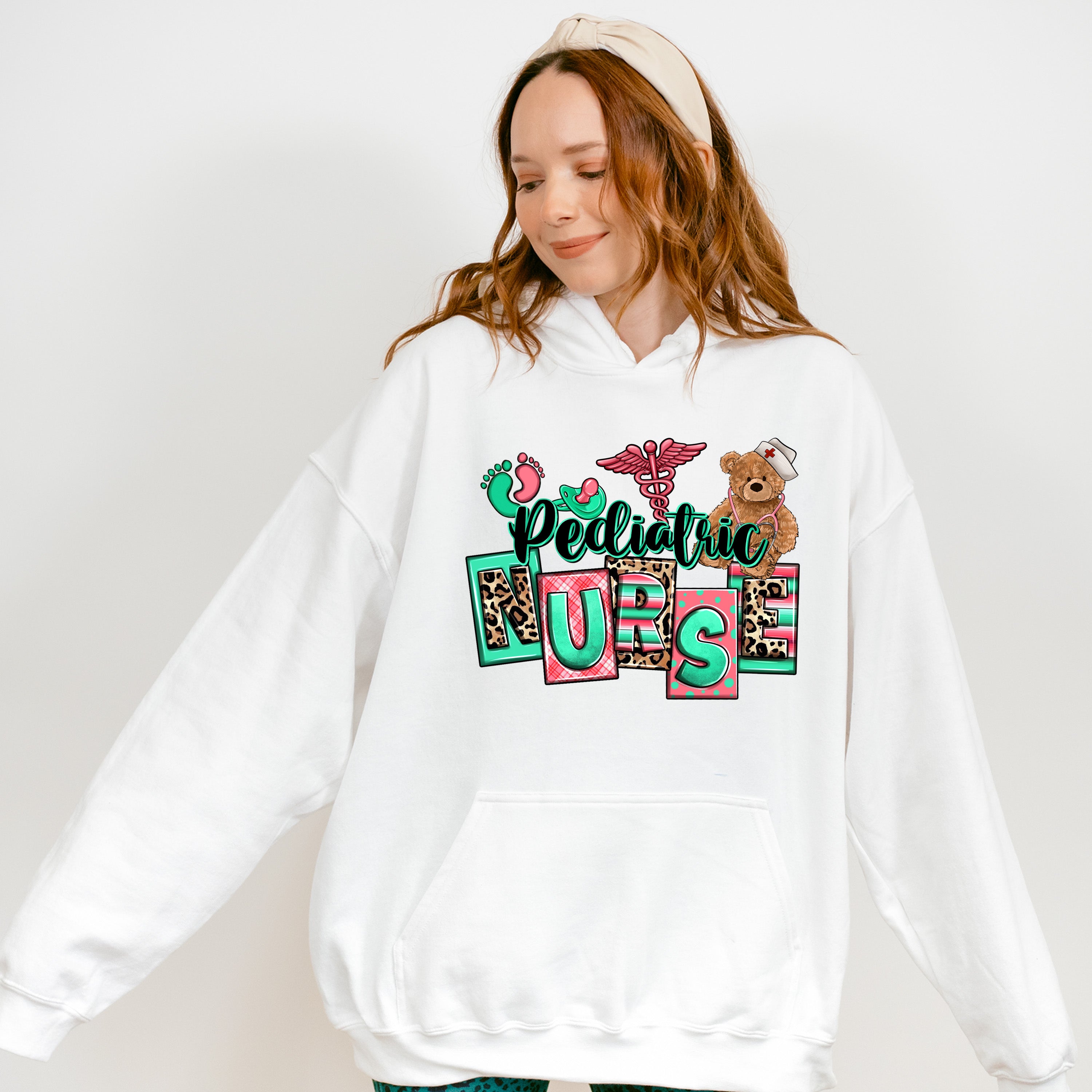 Pediatric Nurse Teddy Bear Design - Pediatric Nurse Unisex Crewneck T-Shirt Sweatshirt Hoodie