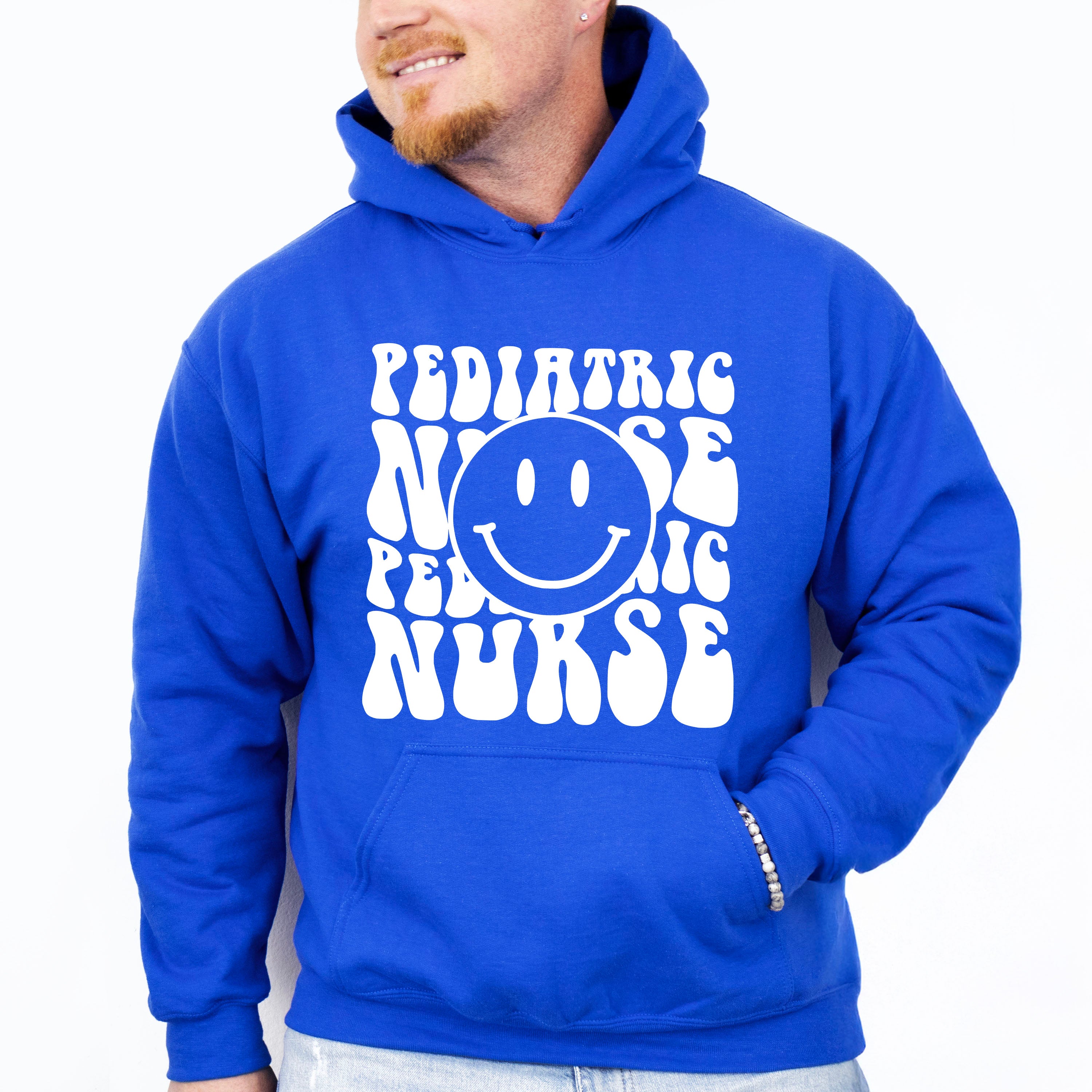 Pediatric Nurse Smiley Design - Pediatric Nurse Unisex Crewneck T-Shirt Sweatshirt Hoodie