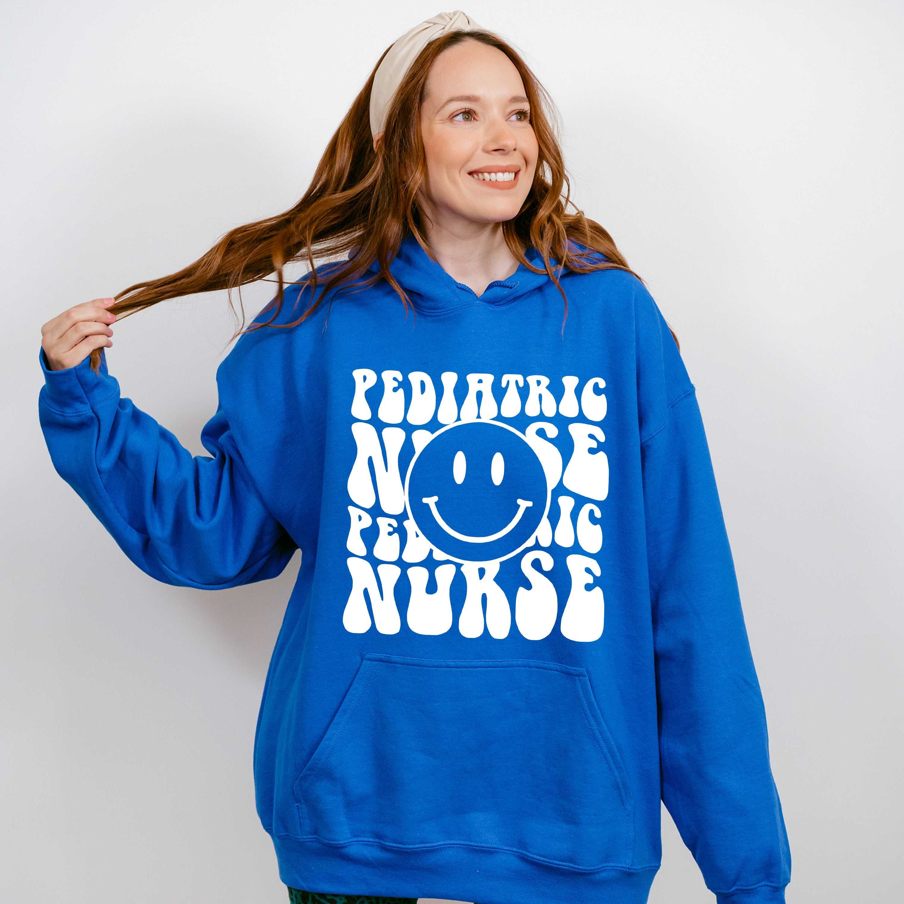 Pediatric Nurse Smiley Design - Pediatric Nurse Unisex Crewneck T-Shirt Sweatshirt Hoodie