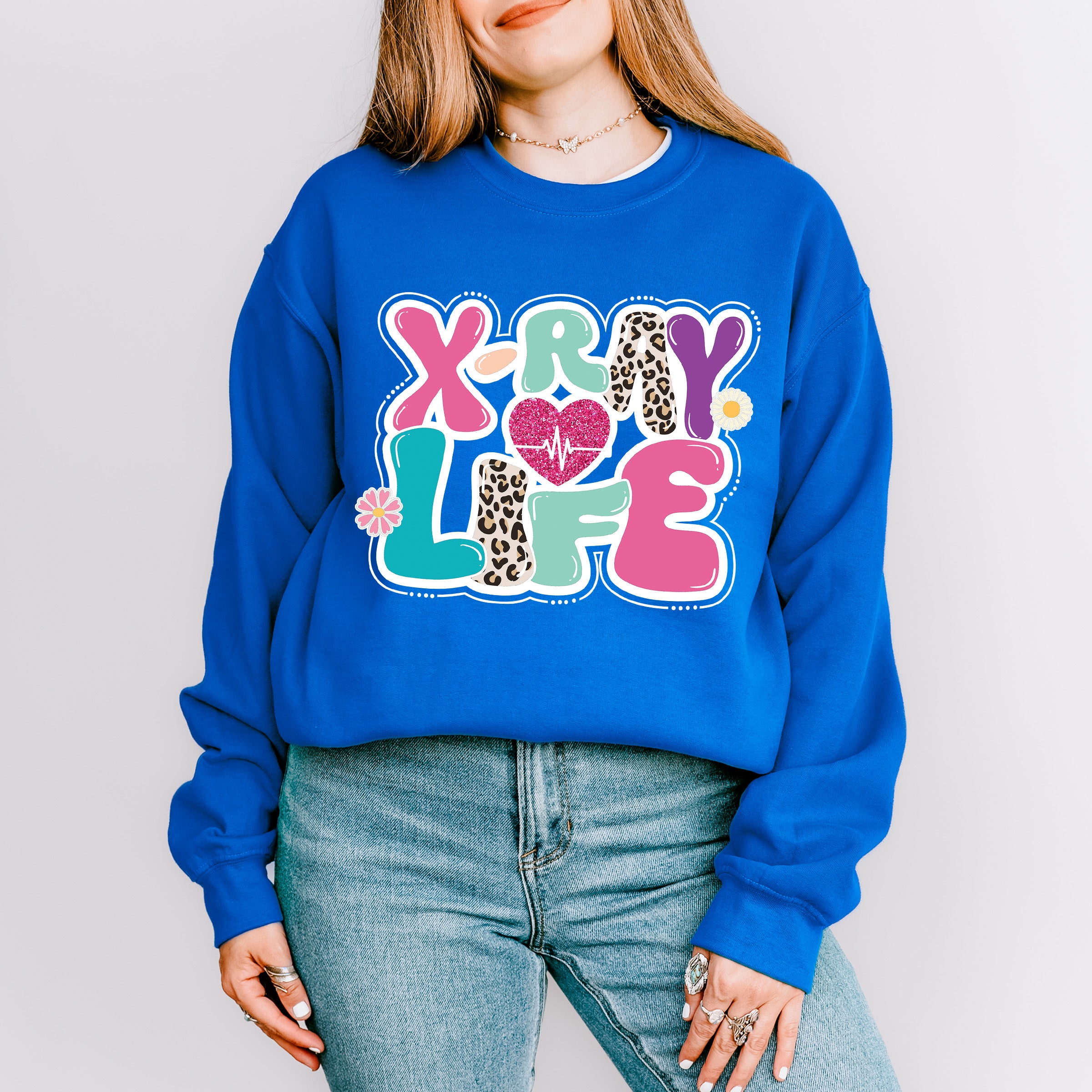 X-Ray Life Heartbeat Design - Radiology Unisex Crewneck T-Shirt Sweatshirt Hoodie