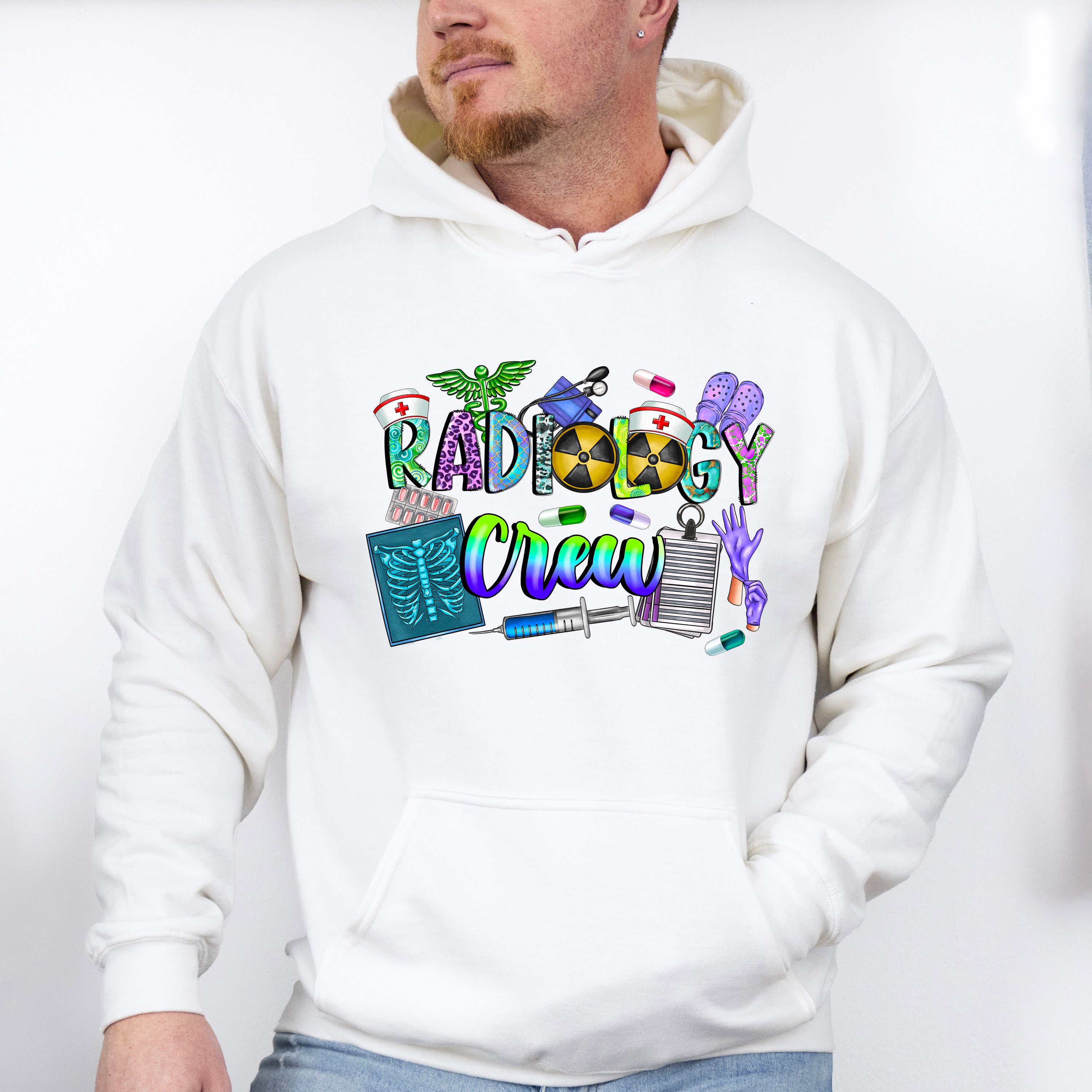 Radiology Crew Doodles Design - Radiology Unisex Crewneck T-Shirt Sweatshirt Hoodie