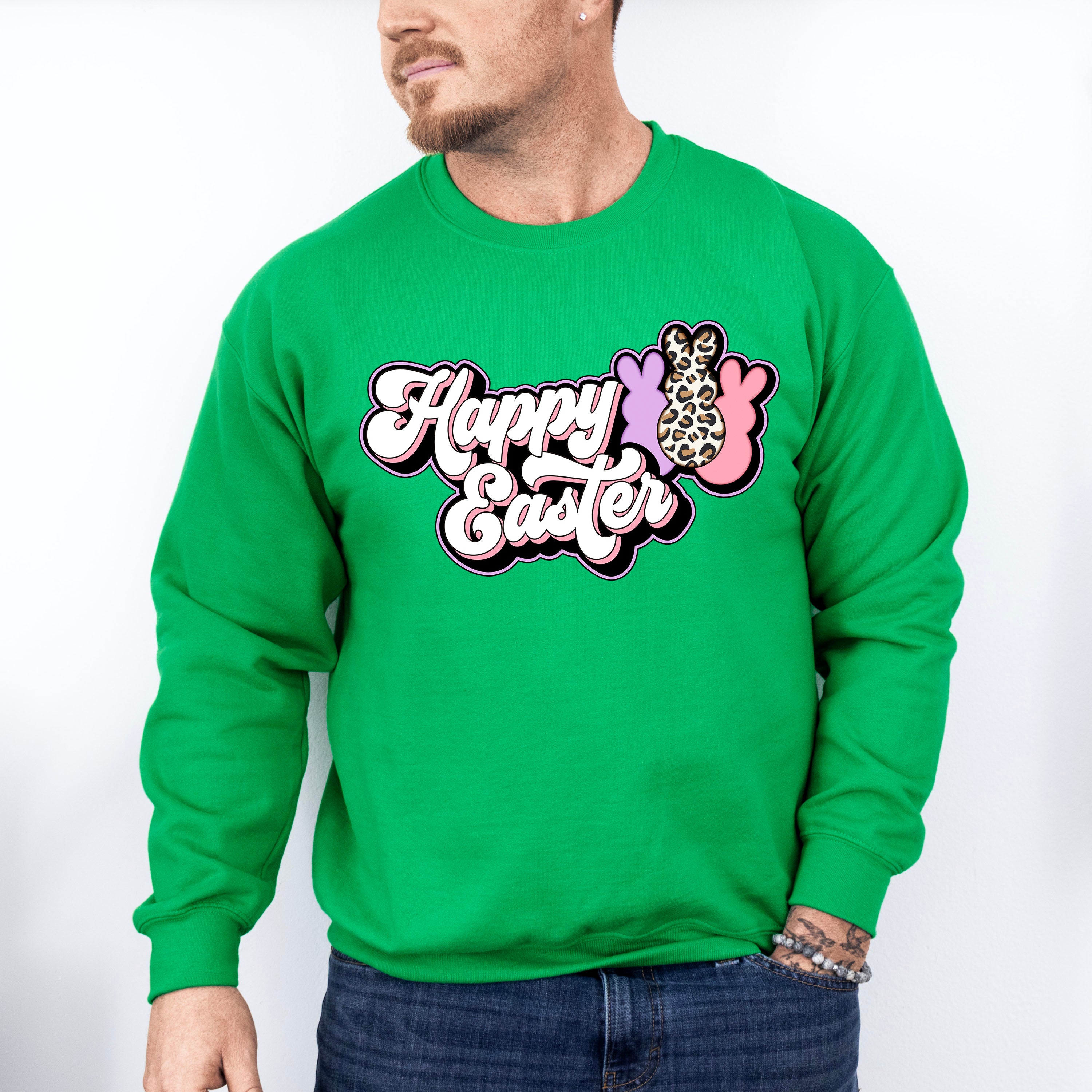 Happy Easter Retro Design - Easter Day Unisex Crewneck T-Shirt Sweatshirt Hoodie