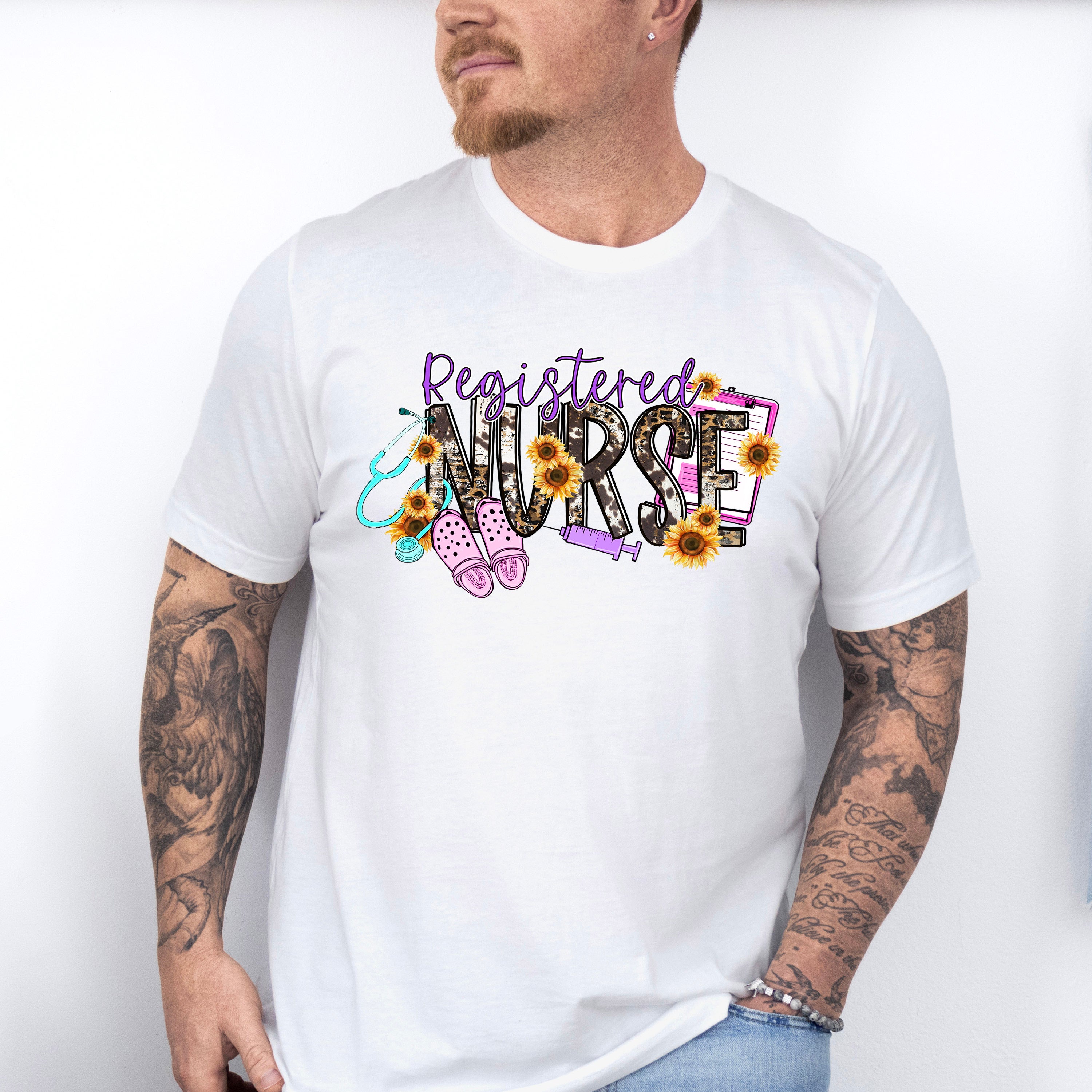 Registered Nurse Sunflower Design - Registered Nurse Unisex Crewneck T-Shirt Sweatshirt Hoodie