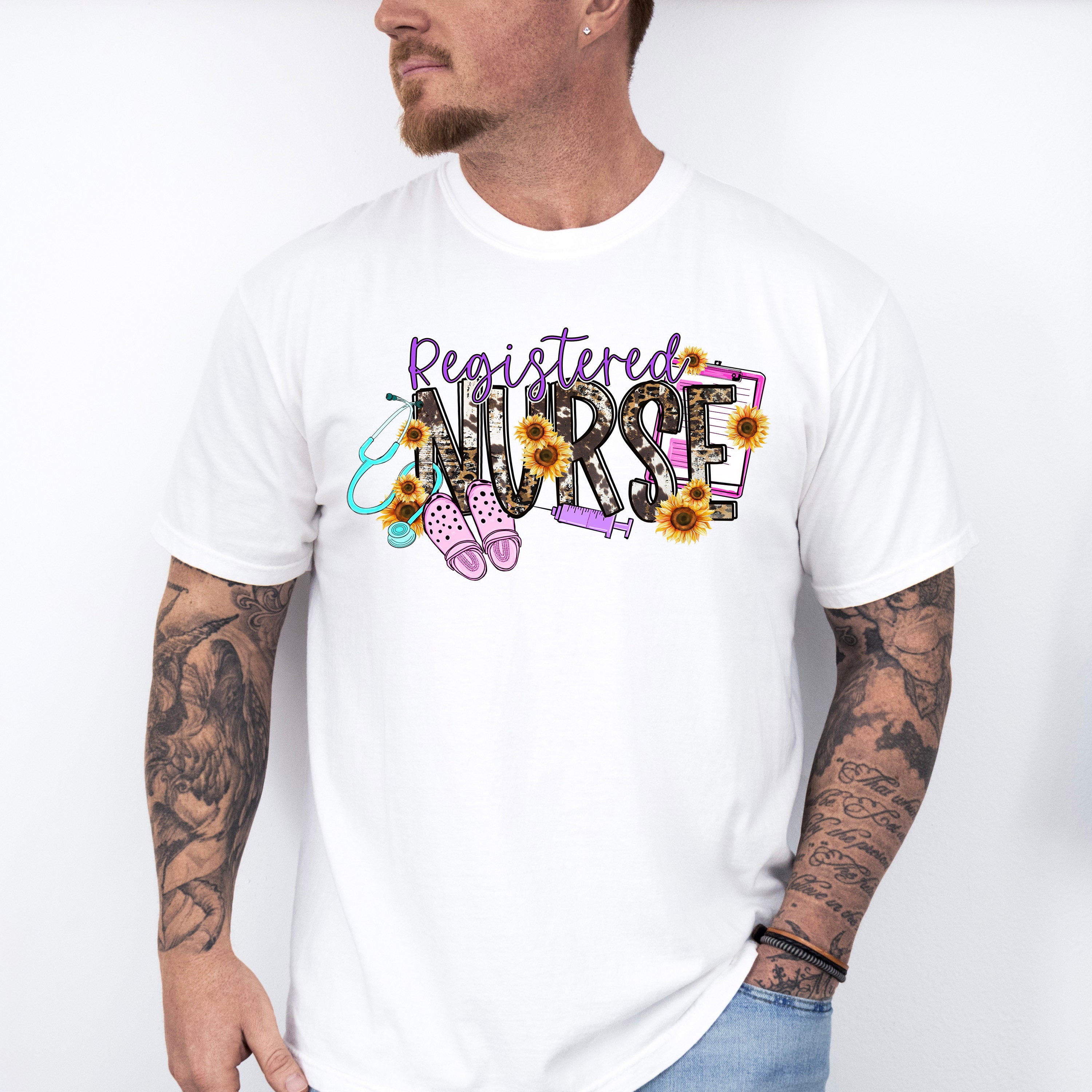 Registered Nurse Sunflower Design - Registered Nurse Unisex Crewneck T-Shirt Sweatshirt Hoodie