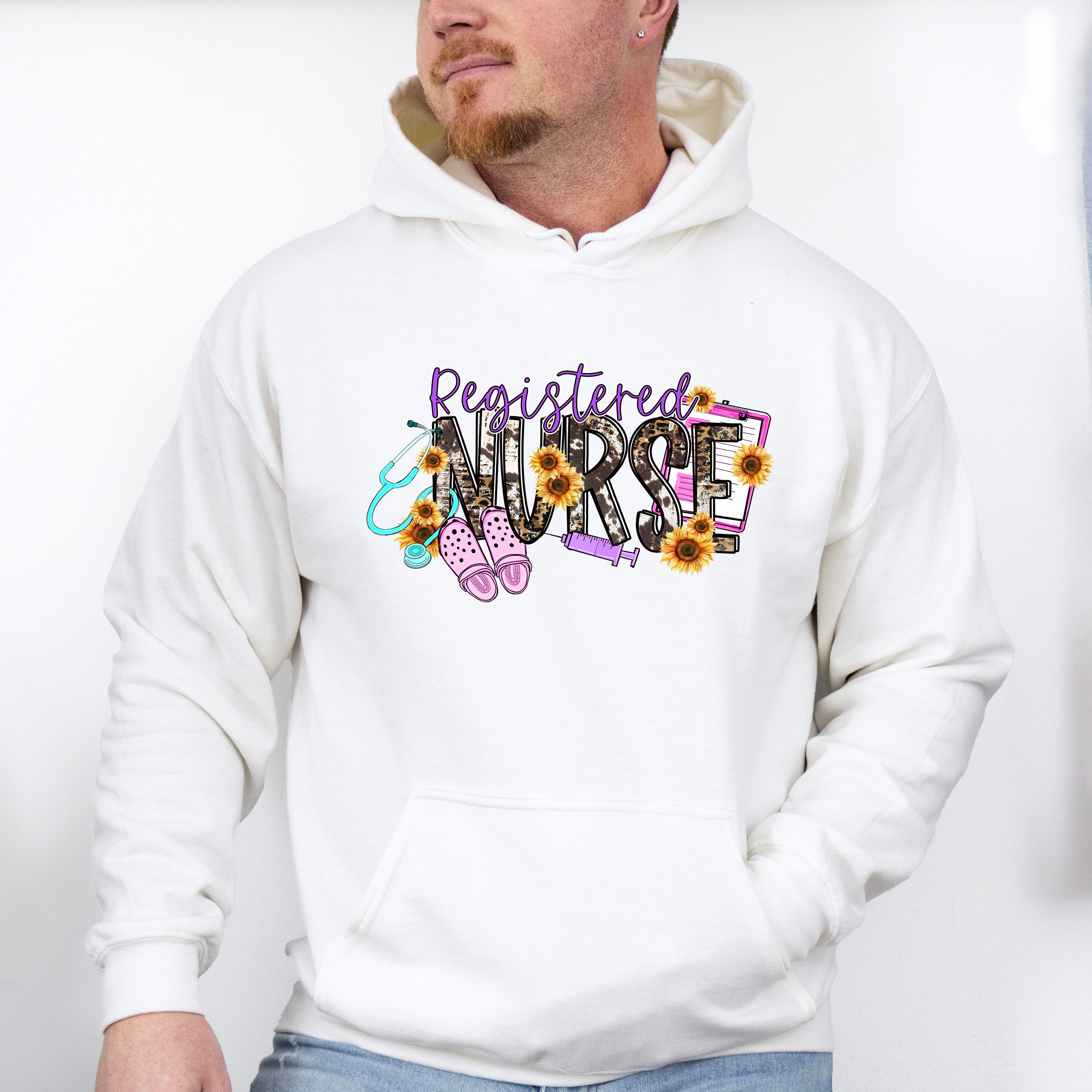 Registered Nurse Sunflower Design - Registered Nurse Unisex Crewneck T-Shirt Sweatshirt Hoodie