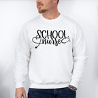 School Nurse Cursive Design - School Nurse Unisex Crewneck T-Shirt Sweatshirt Hoodie
