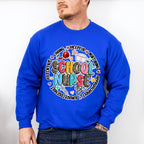 School Nurse Leopard Circle Design - School Nurse Unisex Crewneck T-Shirt Sweatshirt Hoodie