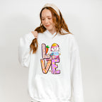 LOVE Bunny Holding Egg - Easter Day Unisex Crewneck T-Shirt Sweatshirt Hoodie