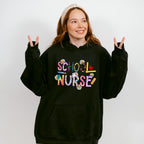 Flowers And Crayons School Nurse Design - School Nurse Unisex Crewneck T-Shirt Sweatshirt Hoodie