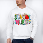 Apple School Nurse Design - School Nurse Unisex Crewneck T-Shirt Sweatshirt Hoodie