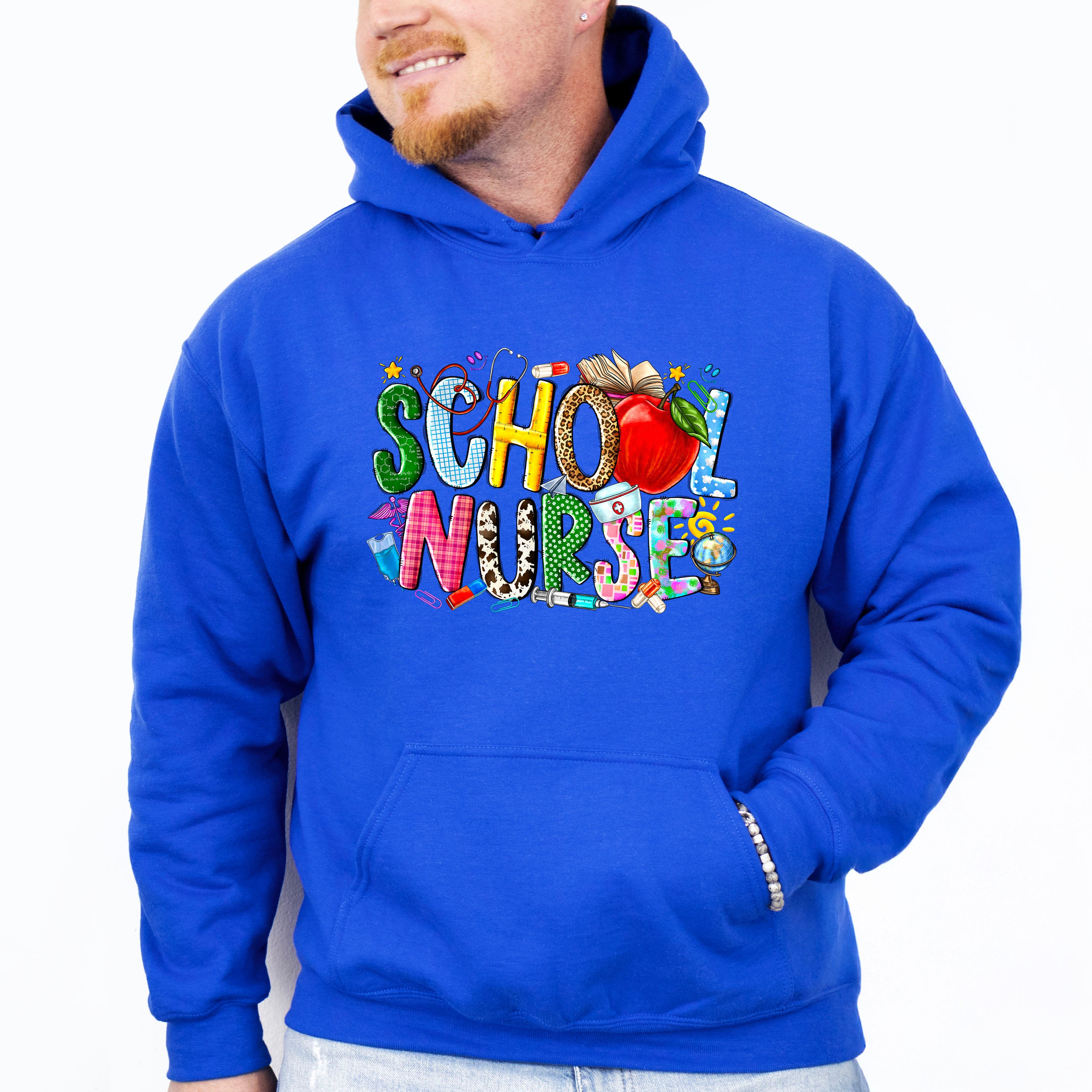 Apple School Nurse Design - School Nurse Unisex Crewneck T-Shirt Sweatshirt Hoodie