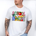 Apple And Ruler School Nurse Design - School Nurse Unisex Crewneck T-Shirt Sweatshirt Hoodie