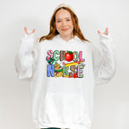 Apple And Ruler School Nurse Design - School Nurse Unisex Crewneck T-Shirt Sweatshirt Hoodie