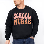 Groovy School Nurse Design - School Nurse Unisex Crewneck T-Shirt Sweatshirt Hoodie